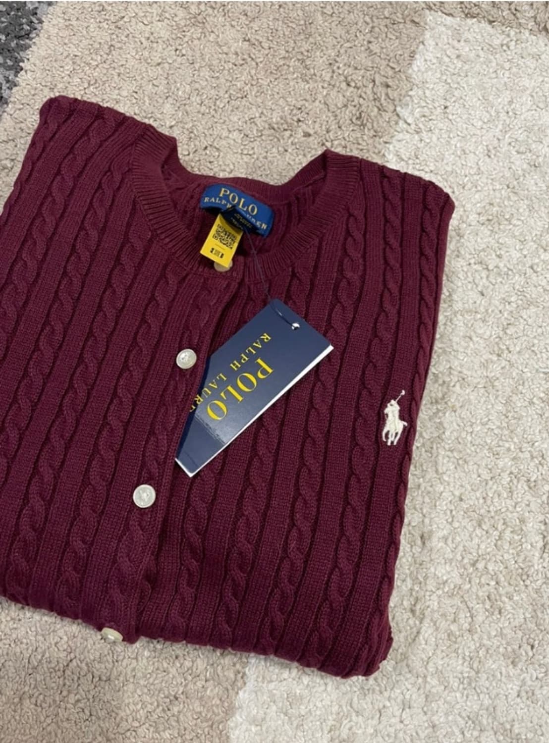 폴로 여성 가디건 (와인색) 상품이미지2