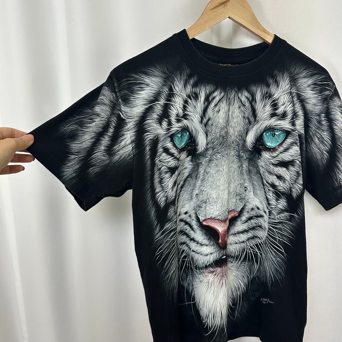  HIGH DEFINITION 남자 호랑이 면100% 반팔티 검정 M 상품이미지4