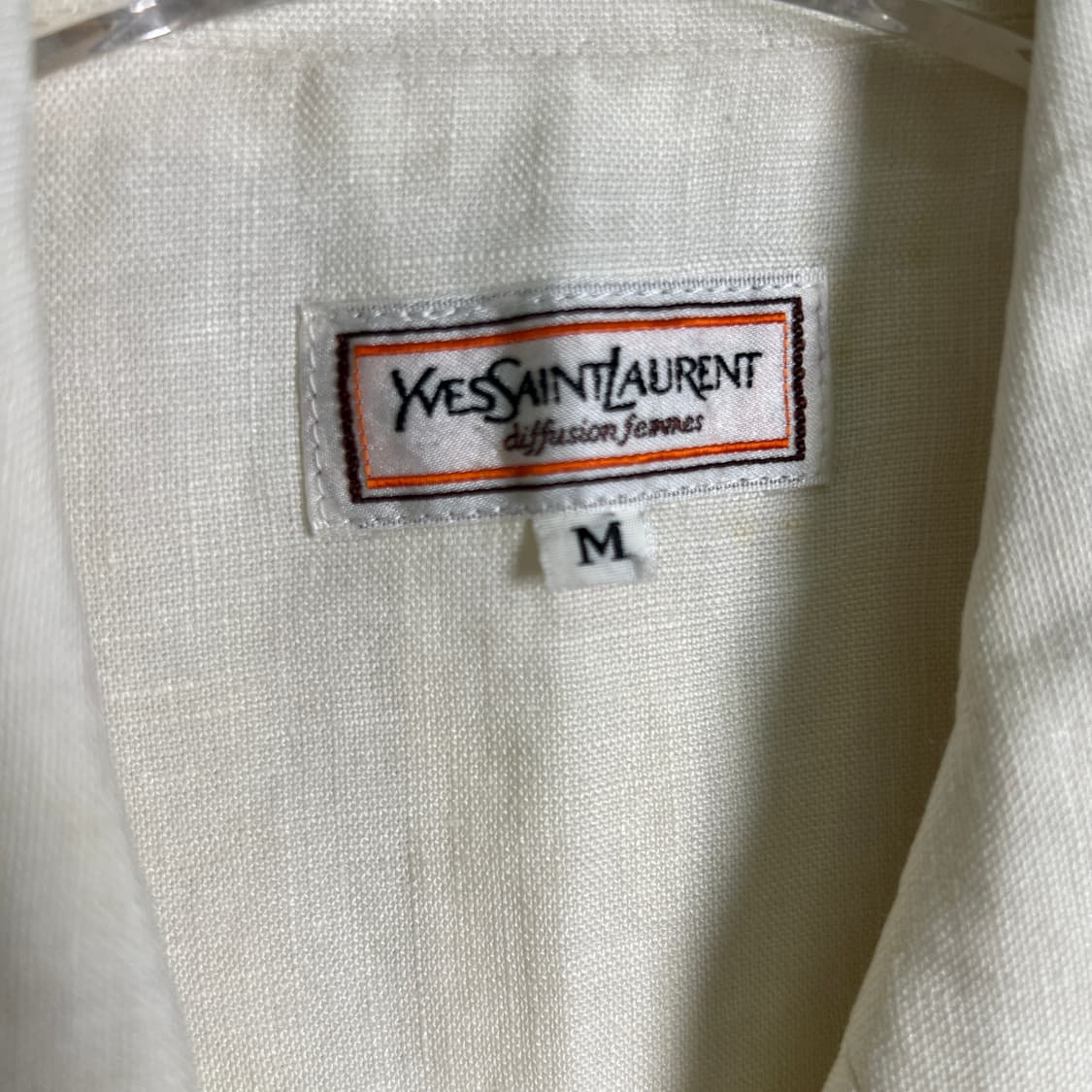 80's 입생로랑 린넨 더블 크롭 블레이저 자켓 M 상품이미지3