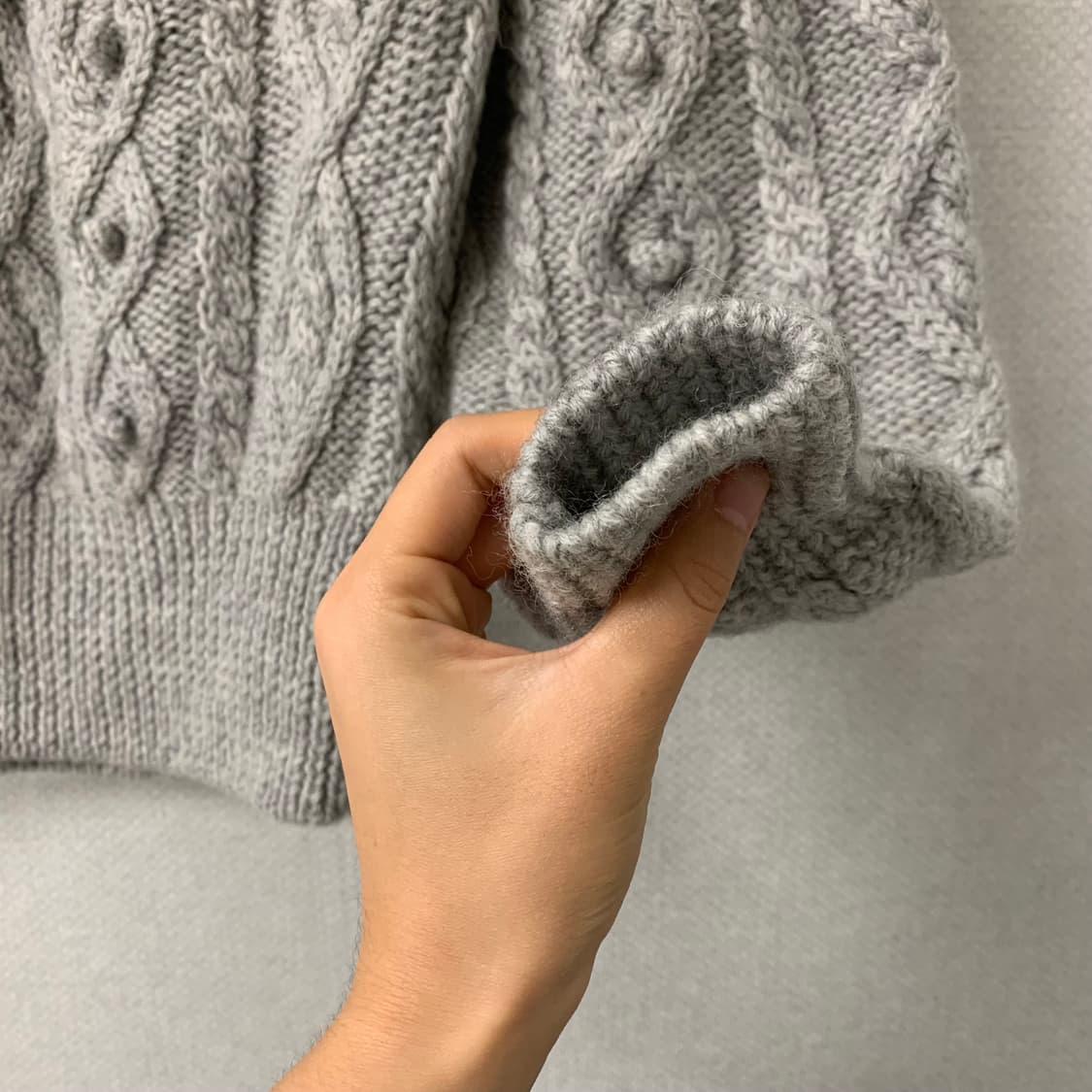 그레이 케이블 니트 상품이미지6