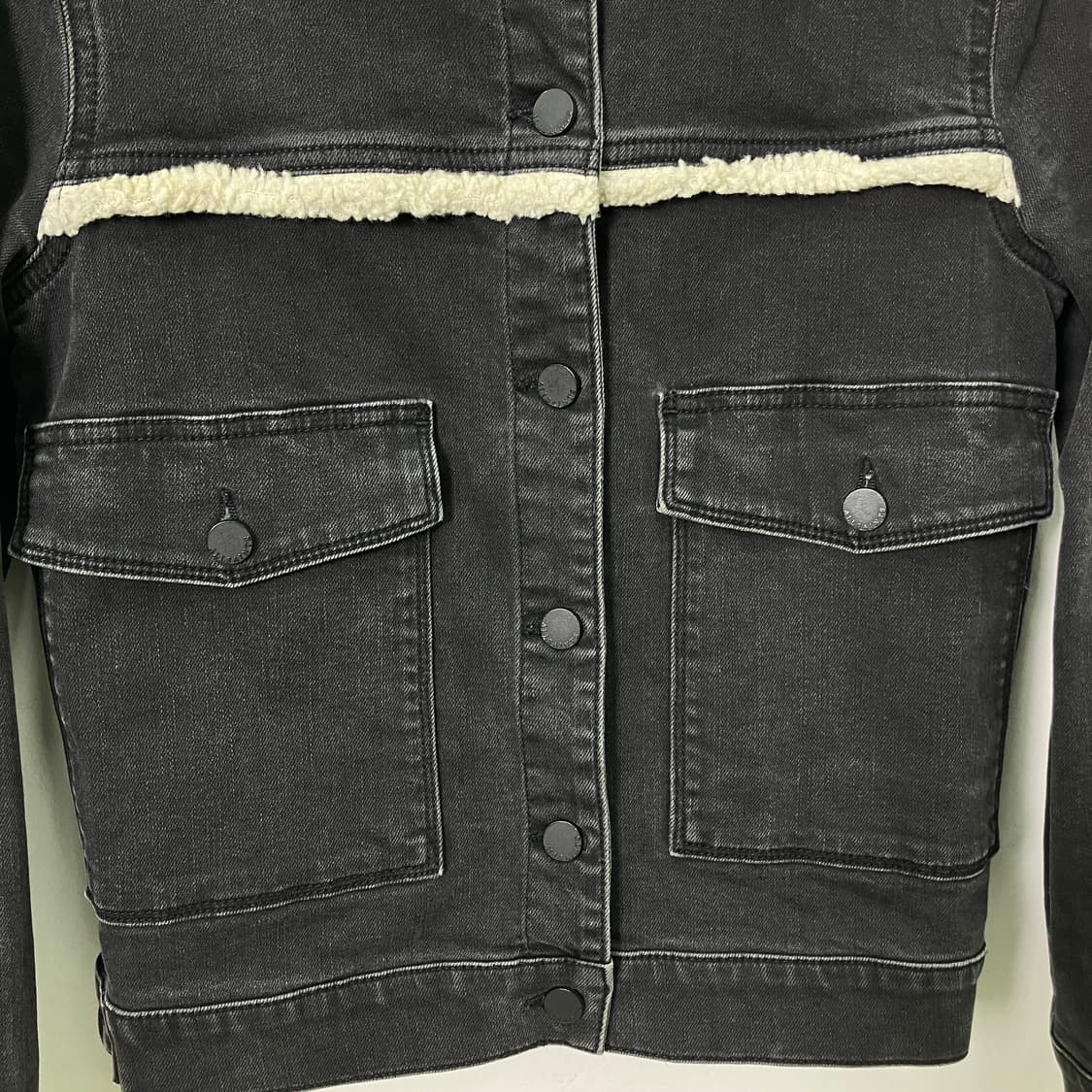 올세인츠 셰르파 칼라 블랙 데님 자켓 36 상품이미지5