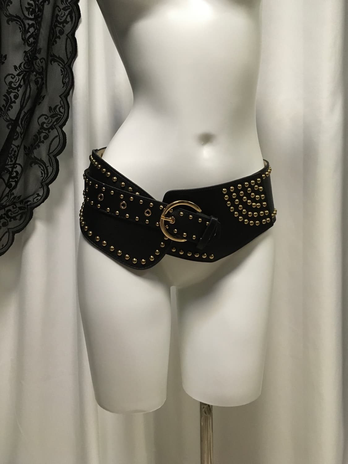 Vintage Pinterest 핀터레스트코어 와이드 스터드 레더 벨트  상품이미지2