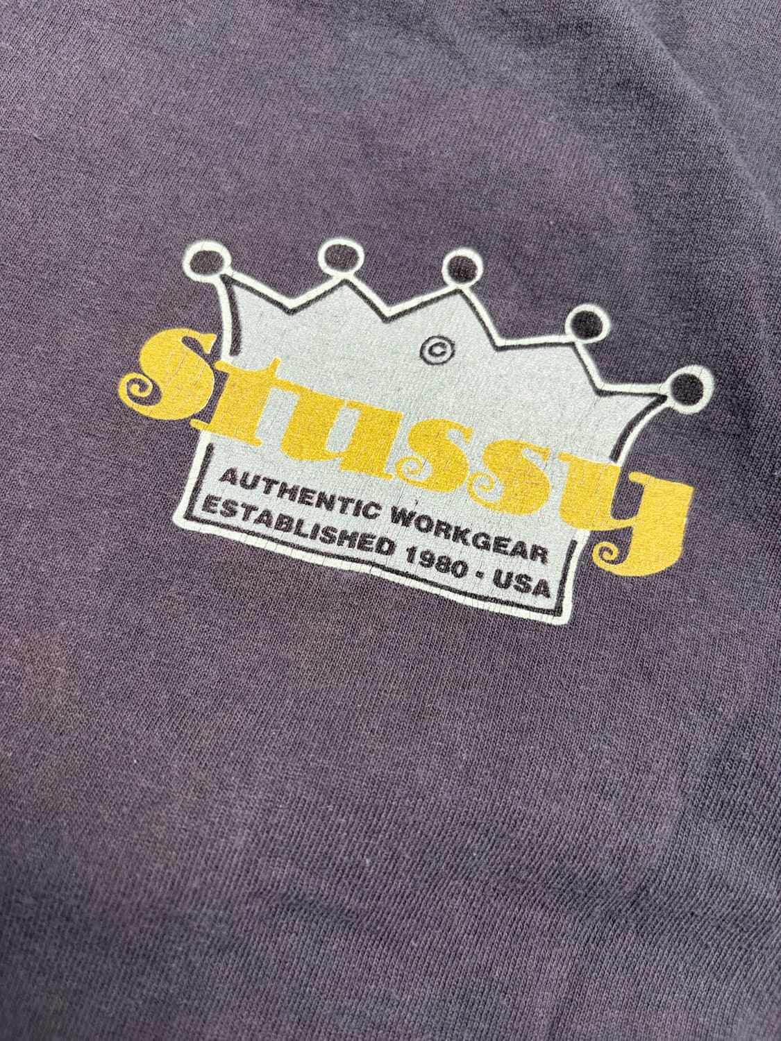 90s Stussy Crown Tee (black) 상품이미지5