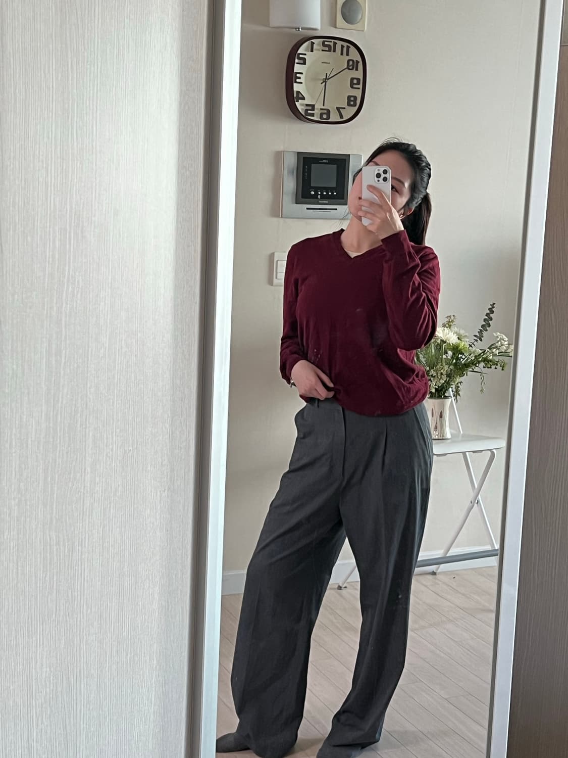 GAP 버건디 v neck 스웨터 상품이미지1