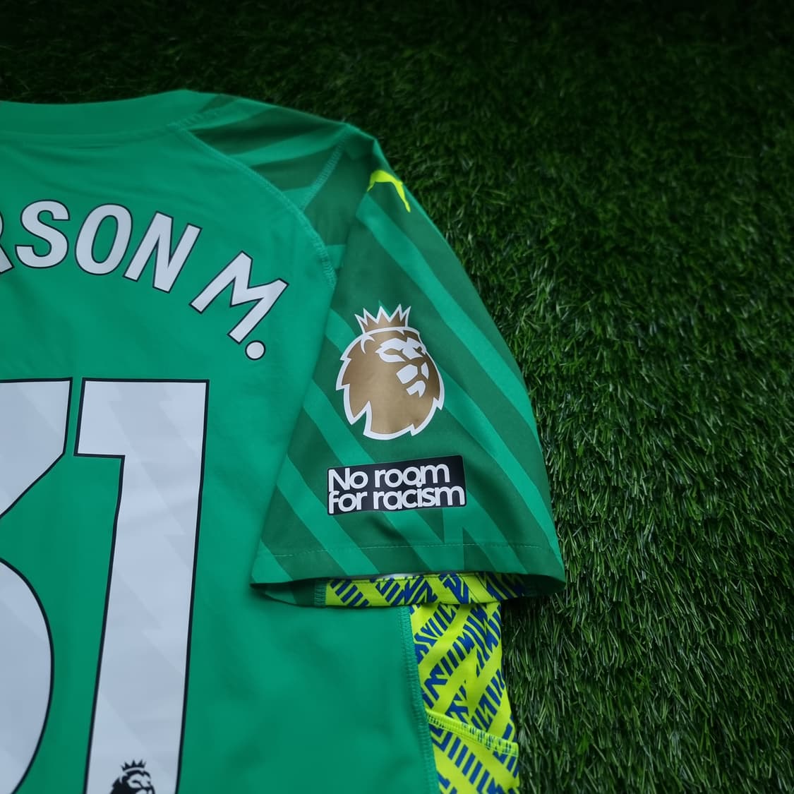 23-24시즌 맨체스터 시티 홈 선수지급용 GK 유니폼 #1 에데르송 상품이미지5