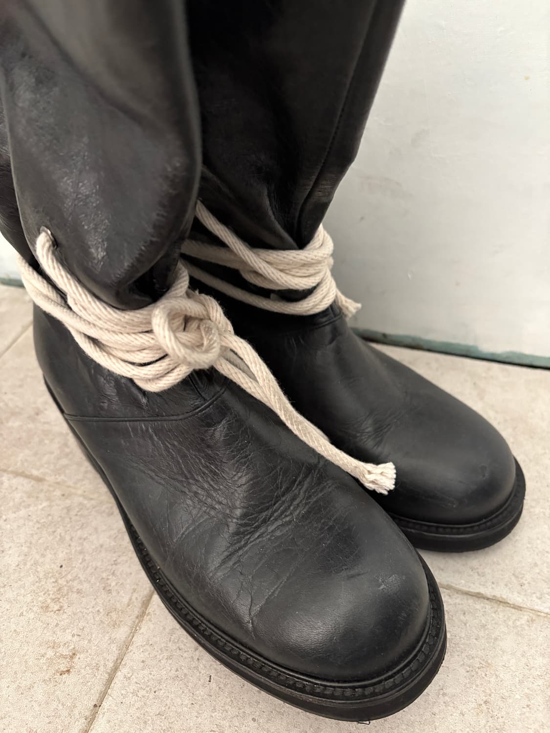 잡화룸 레이스업 미들 부츠 상품이미지8