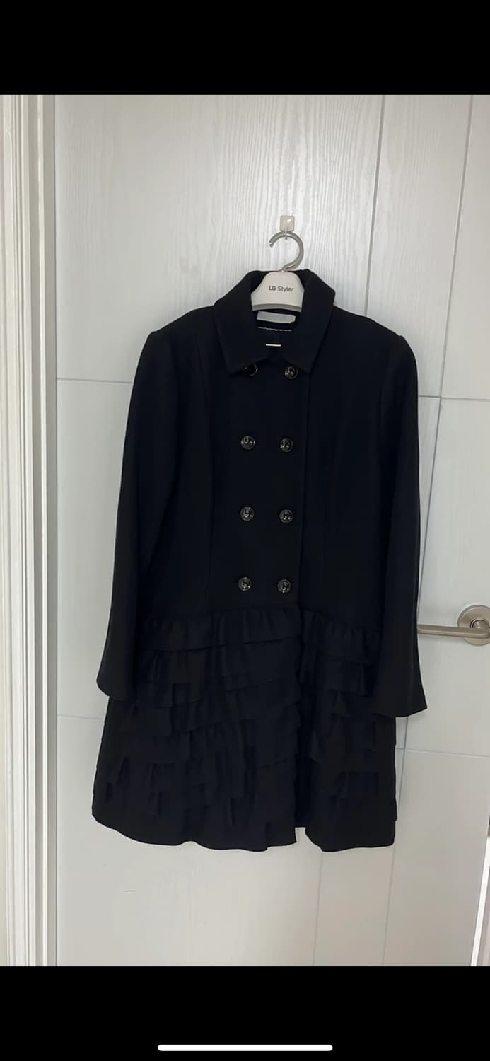 Anne Fontaine 블랙 프릴 울코트 55,66 정품 상품이미지4