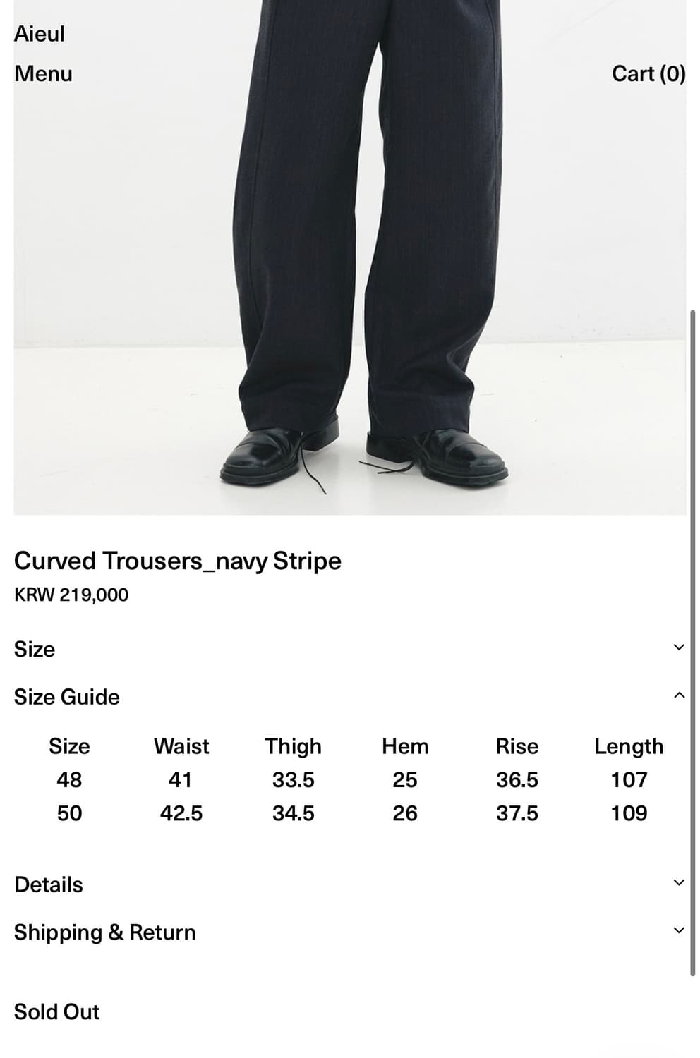 Curved Trousers navy Stripe 50 상품이미지3