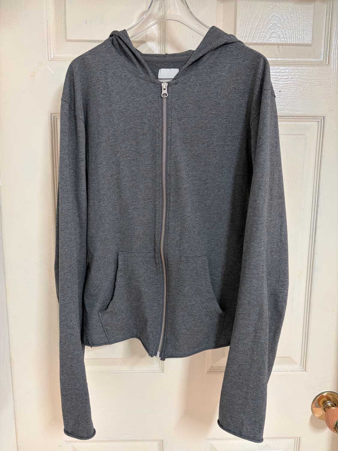 (3) 모노 프리베 텍스처드 후디 집 차콜 상품이미지1