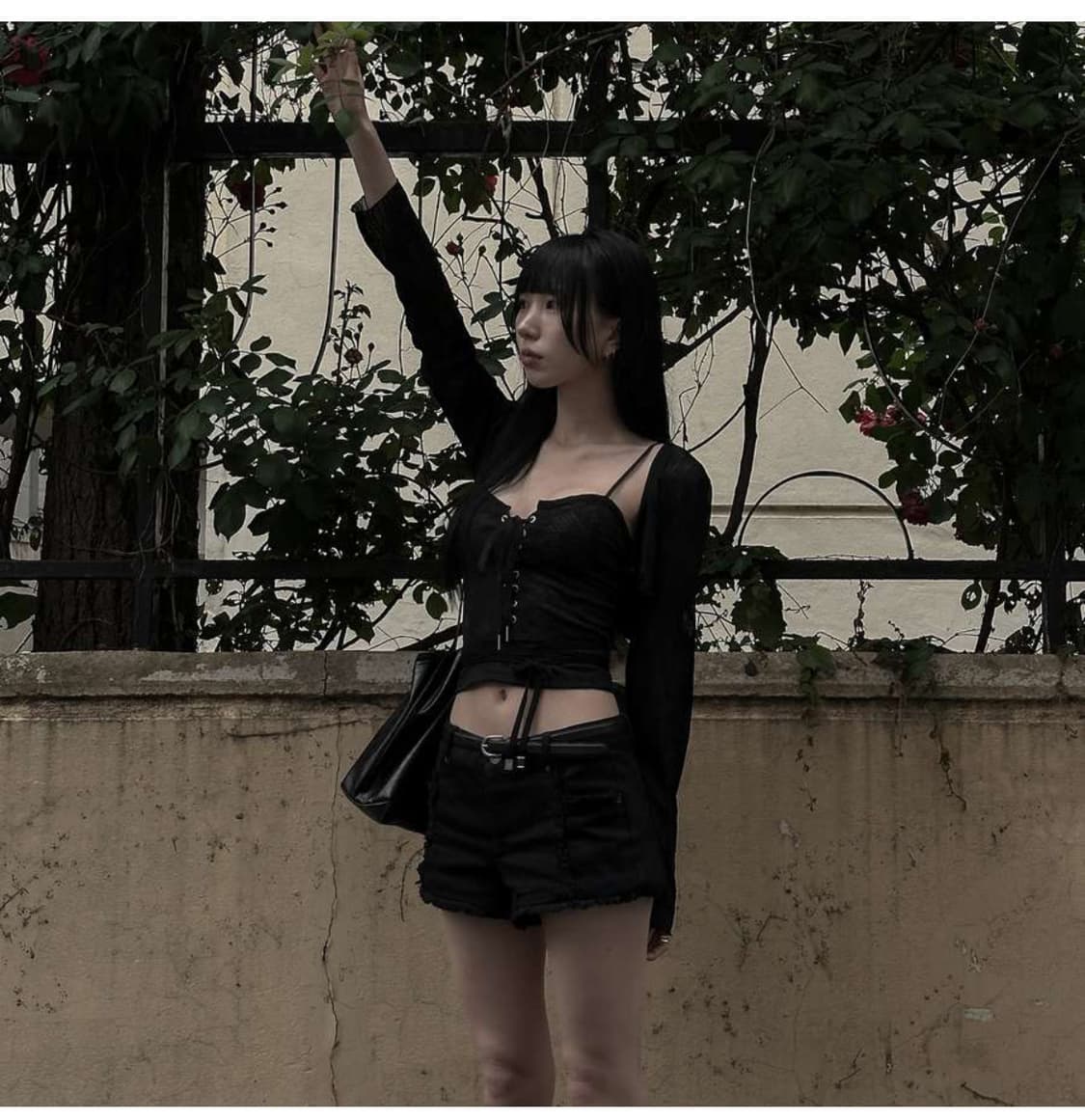 므넴 woodgrain bolero 가디건 블랙 상품이미지3