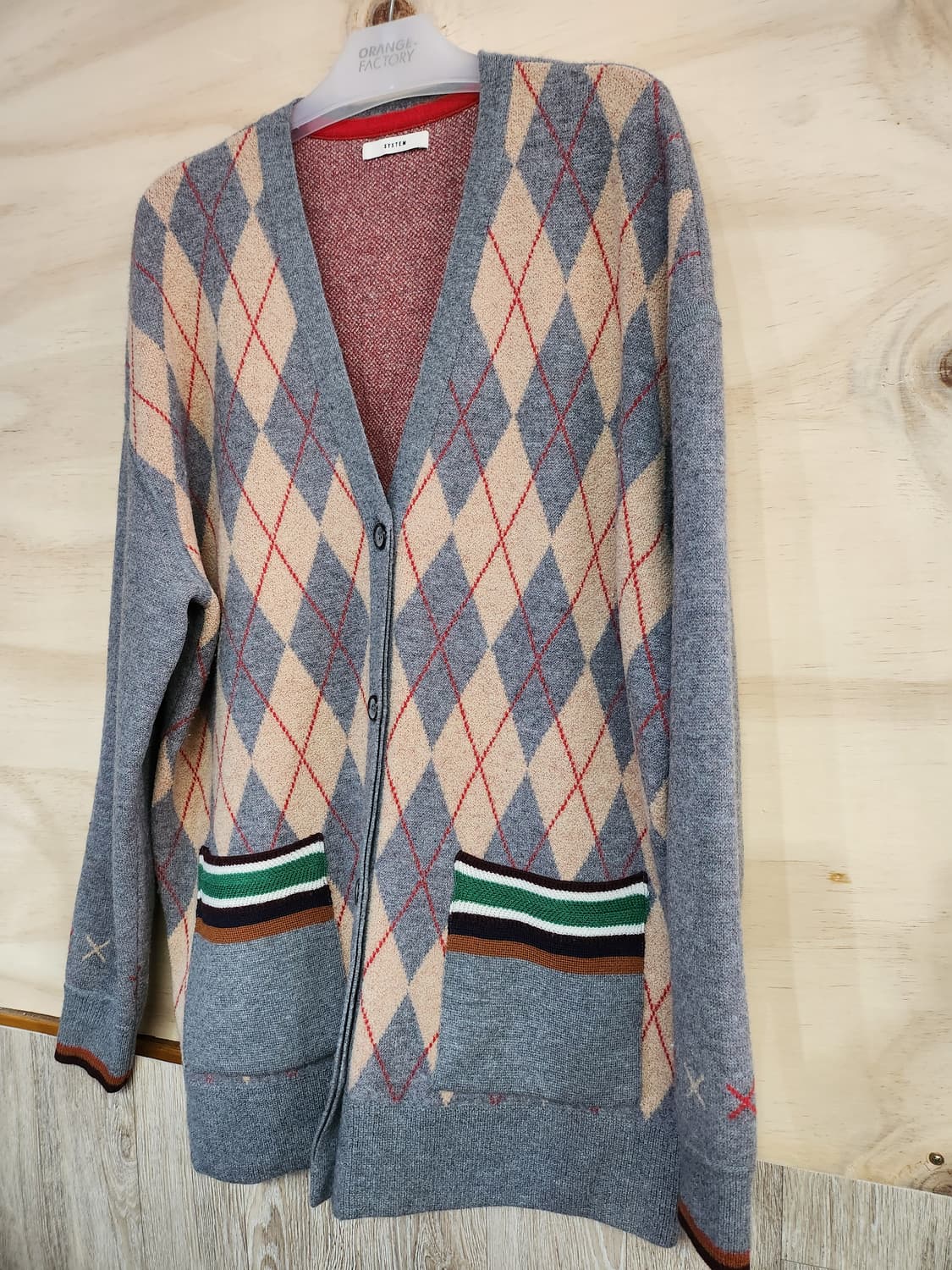 369) 시스템 System 아가일 패턴 가디건 상품이미지3