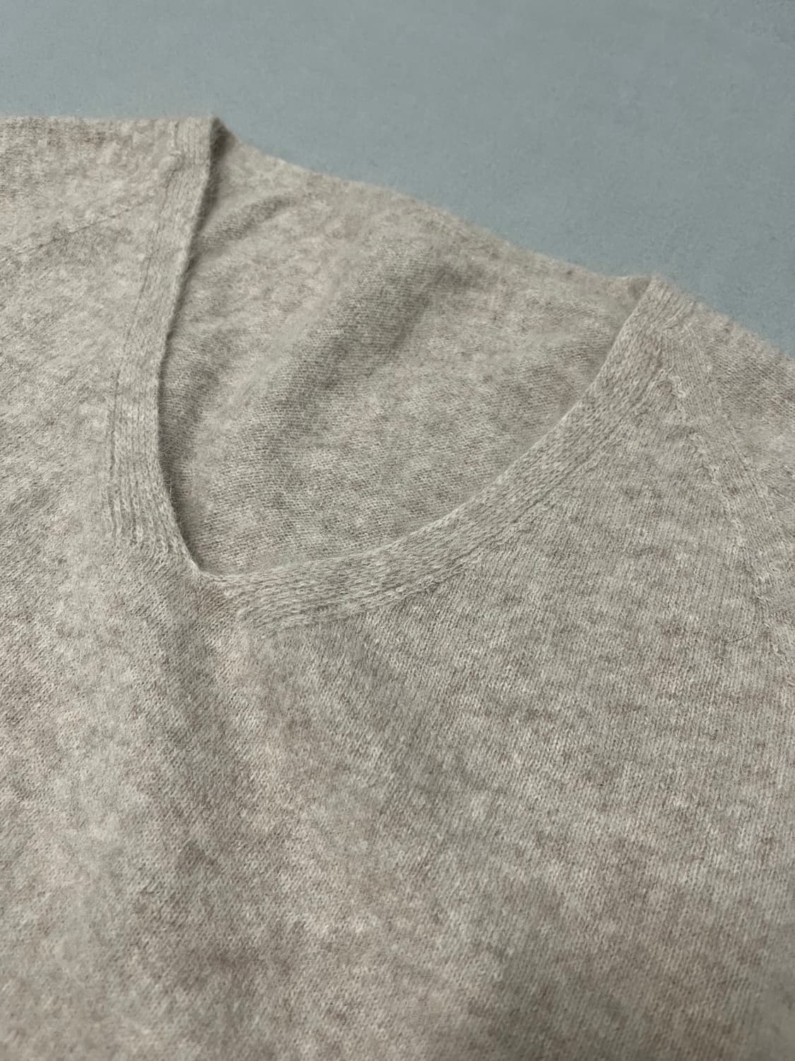 오트밀 베이지 캐시미어 니트 상품이미지5