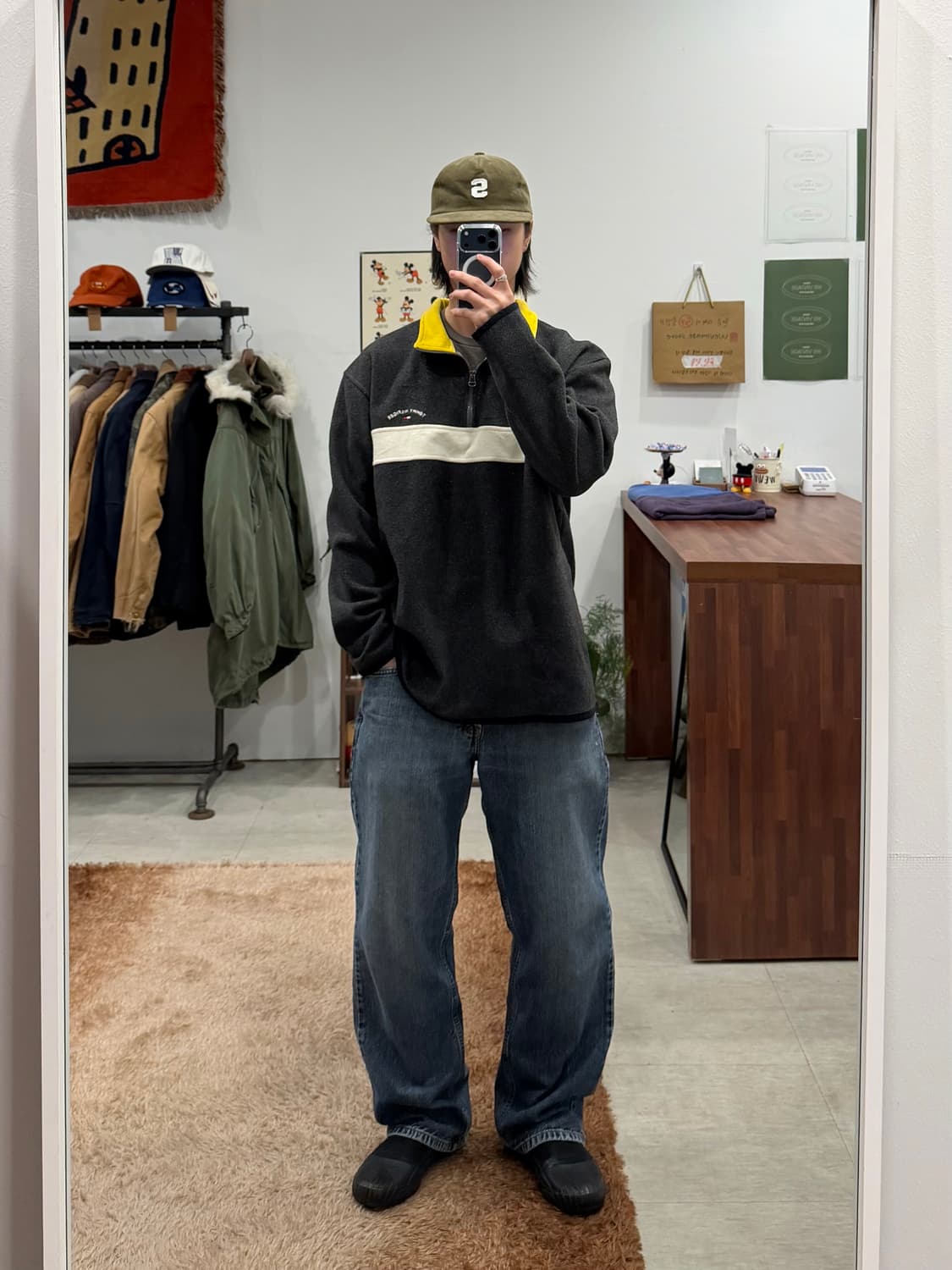 00s Tommy Hilfiger 타미힐피거 하프넥 집업 플리스 스웻 상품이미지2