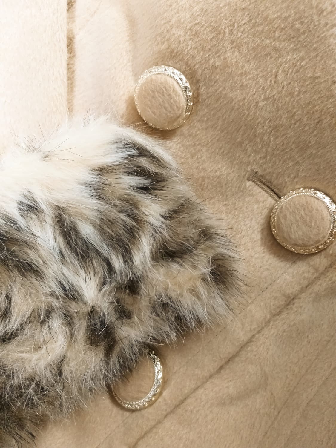 빈티지 레오파드 호피 퍼 코트 오네갸루 히메 로맨틱 핀터깔 캐캐체 라떼 상품이미지2