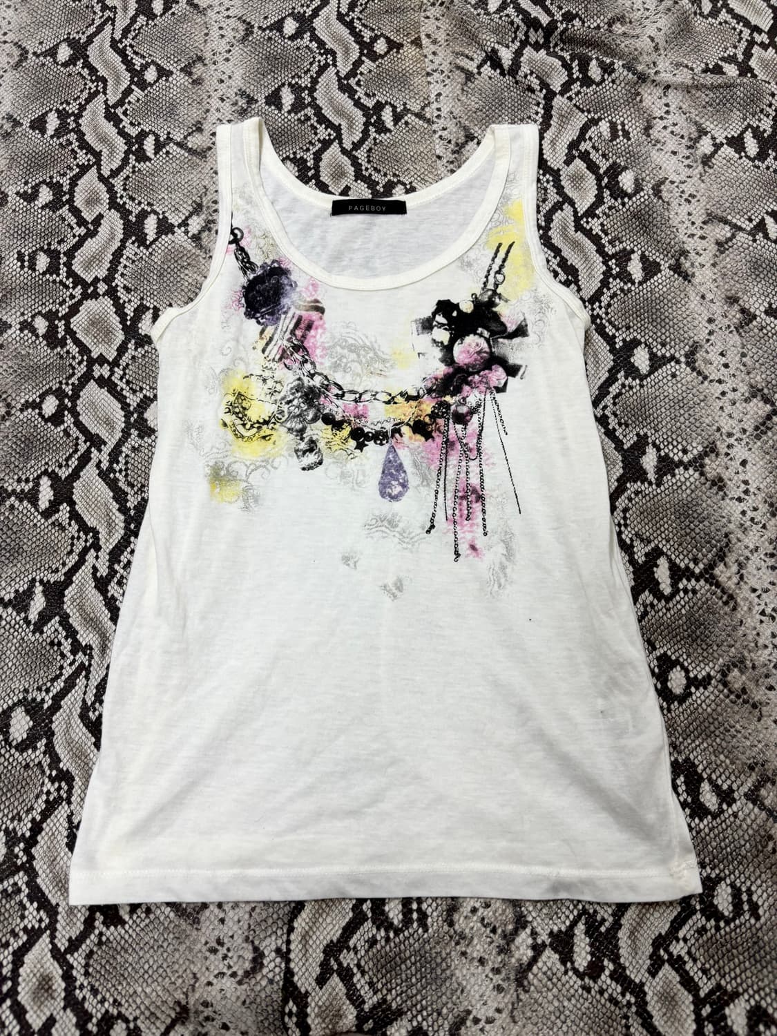 “Vintage” Y2K Kitsch Chain Print Sleevel 상품이미지1