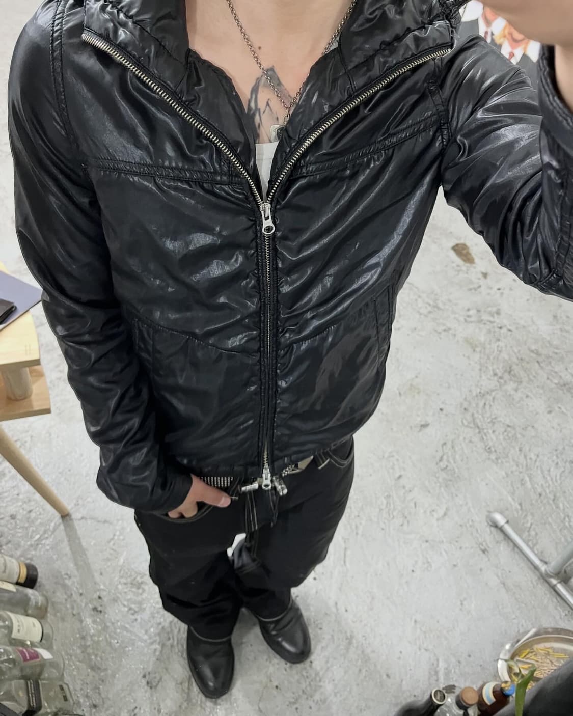 vtg nylon 2way zip hood jacket 상품이미지1