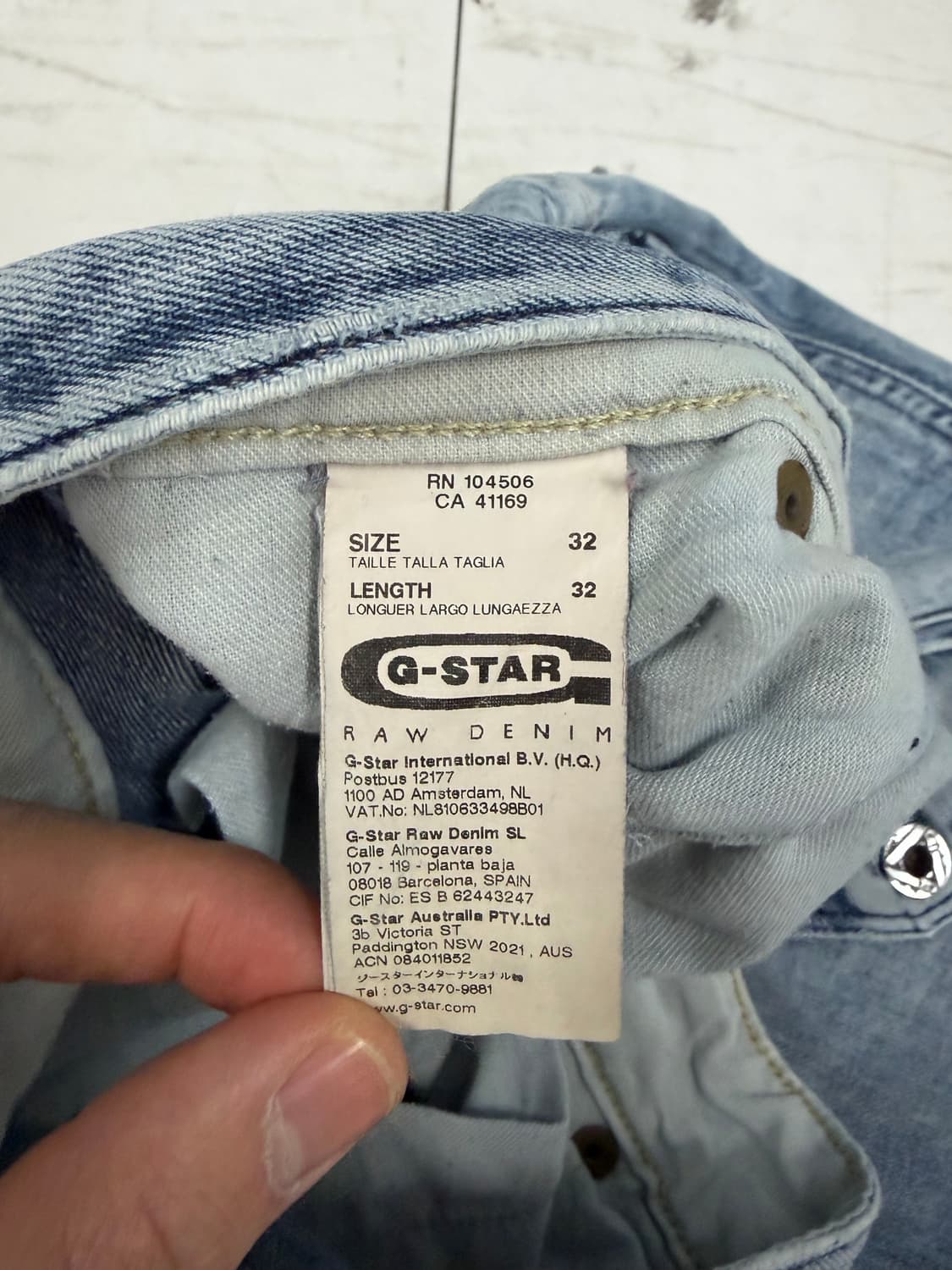 a223) 32 G-STAR 빈티지 워싱 데님팬츠 상품이미지8