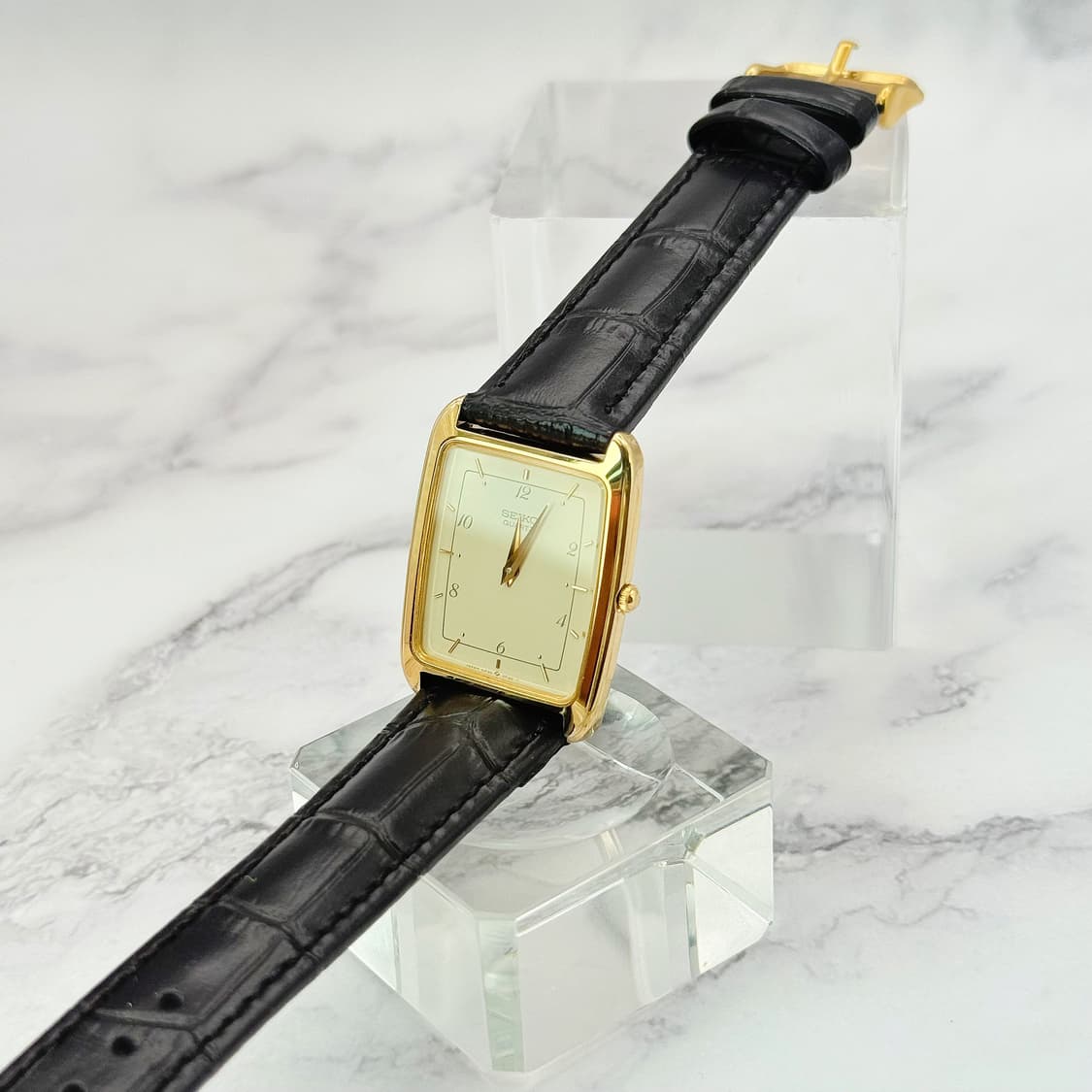 80s90s 빈티지 세이코 클래식 골드 렉탱글 워치 상품이미지5