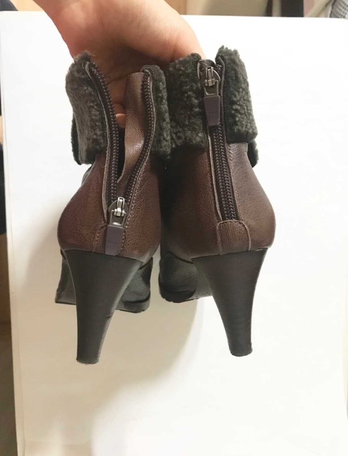 무크ㅡ천연가죽+천연 양털 앵클 부츠 235/상태최상 상품이미지6