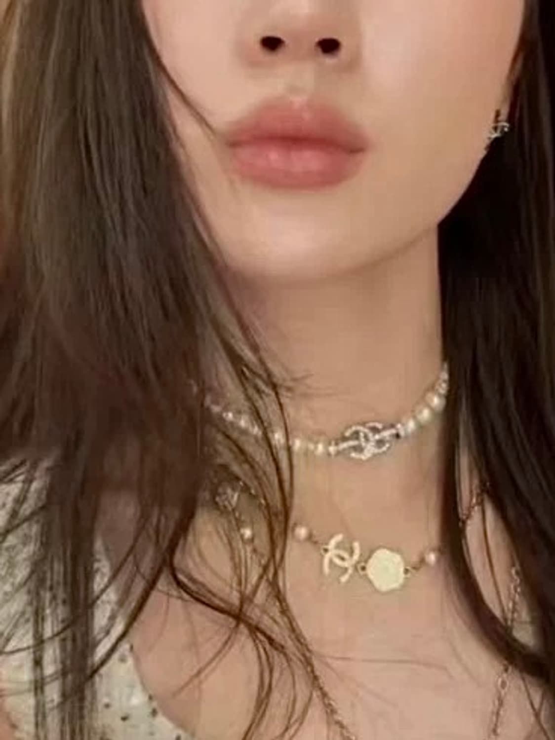 Chanel 업사이클링 샤넬 CC 진주 초커 목걸이 상품이미지8