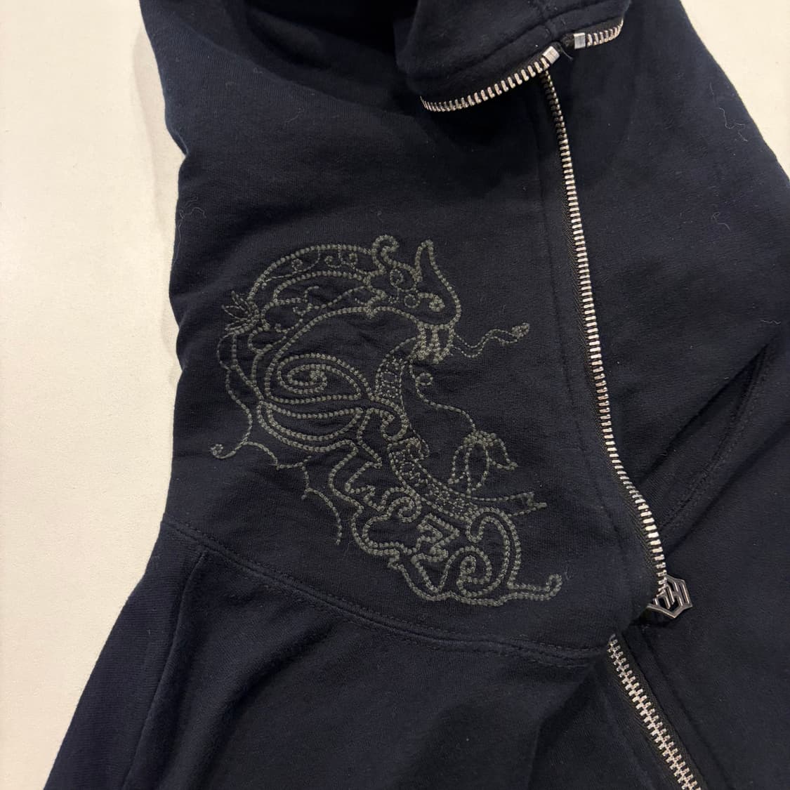 [S] 디젤 블랙 후드 집업 프린지 디테일 D893 상품이미지3