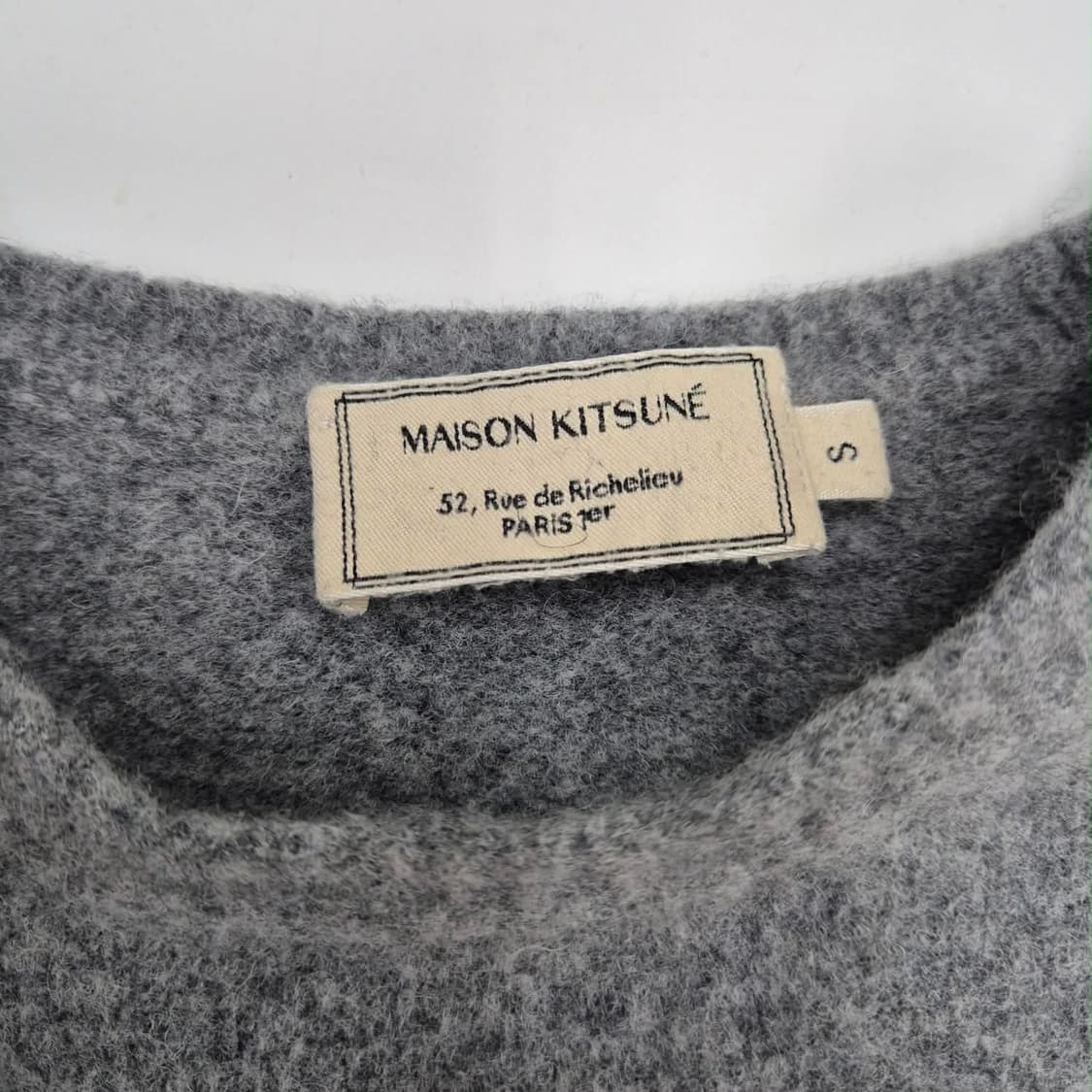 메종키츠네 빅폭스헤드 램스울 걸즈 크루넥 니트(S) 상품이미지7