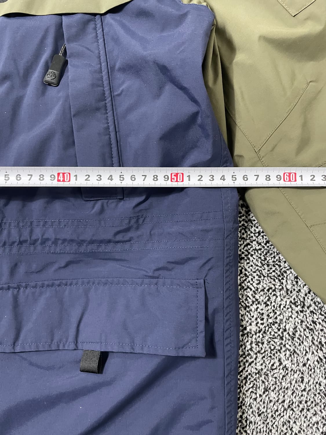 빈티지9. 팀버랜드 컬러블록 나일론 바람막이 점퍼 올리브 네이비 상품이미지7