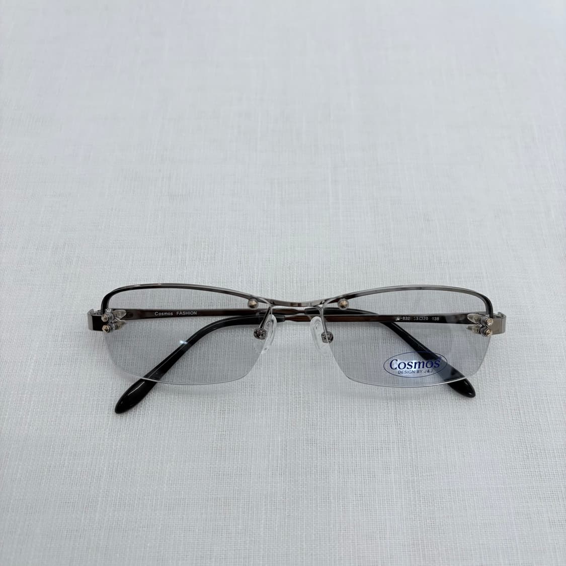 COSMOS 실버 틴트 반무테 빈티지안경 상품이미지5