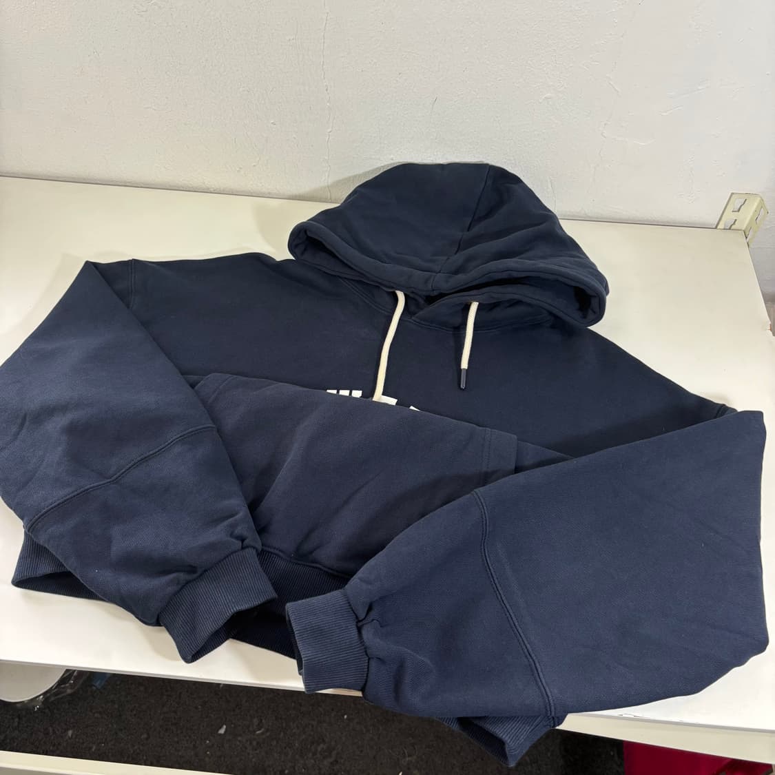 L-XL 퍼스텝 네이비 오버핏 스웻코튼 후드티 상품이미지2
