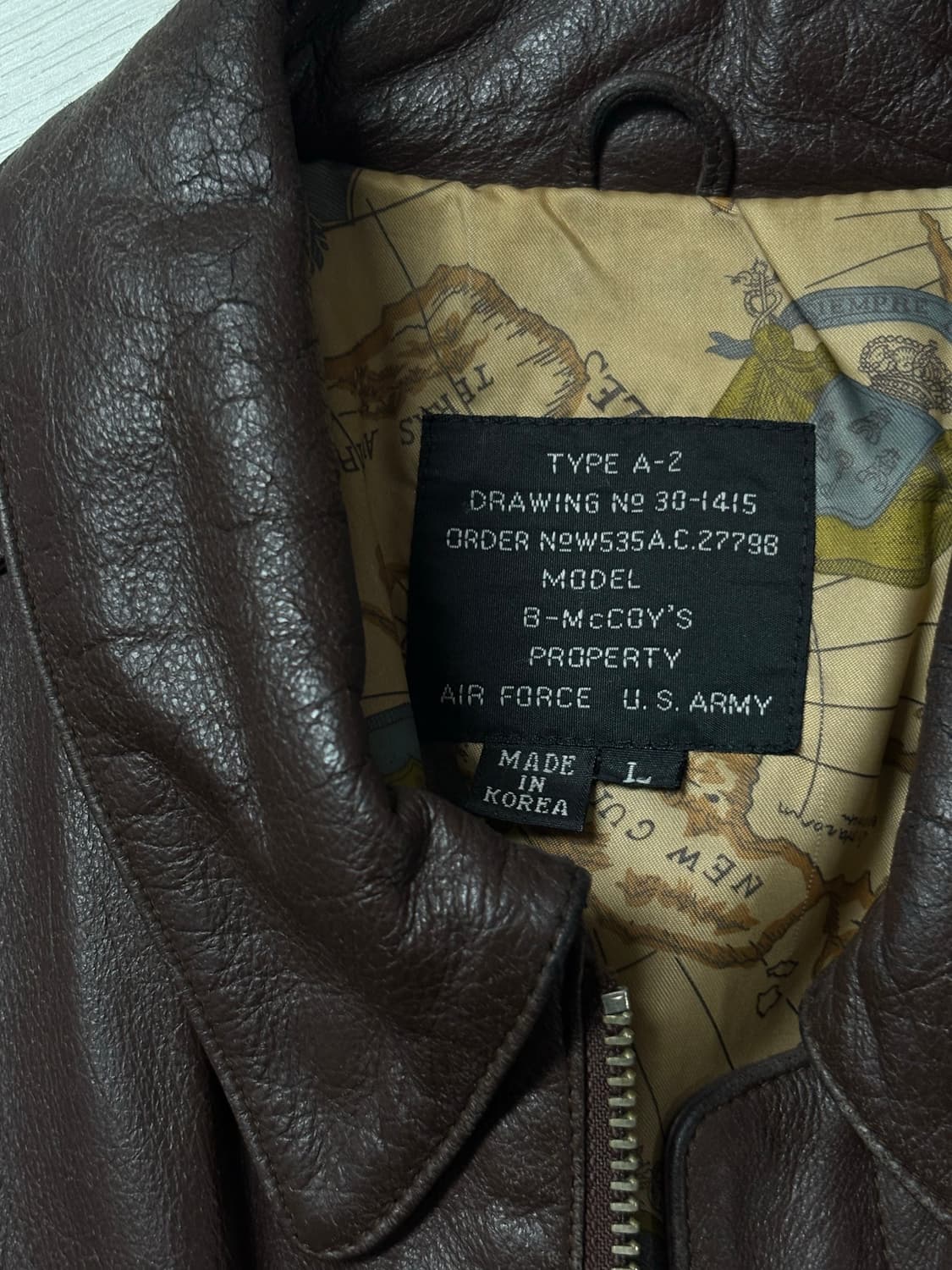 A2 flight leather 카우하이드 레더자켓 브라운 상품이미지5