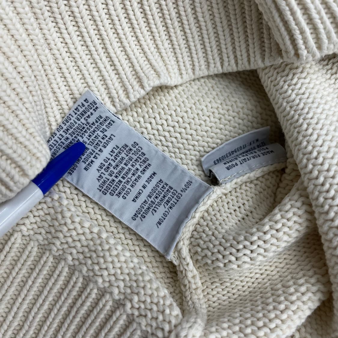 2000s 폴로 랄프로렌 블루포니 아이보리 코튼 니트 M 상품이미지8