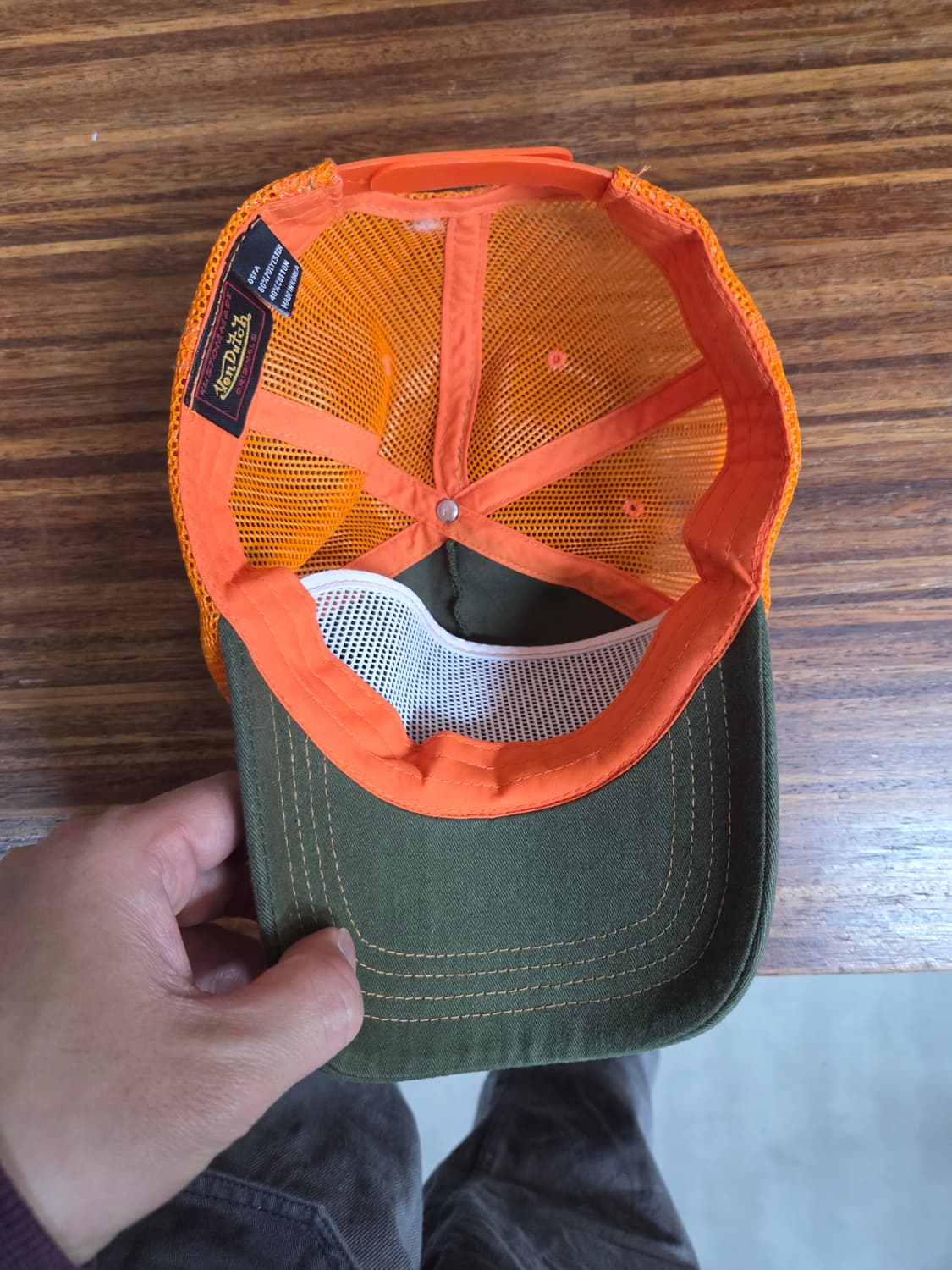 본더치 빈티지 카키오렌지 메쉬 트러커 모자 프리  상품이미지5