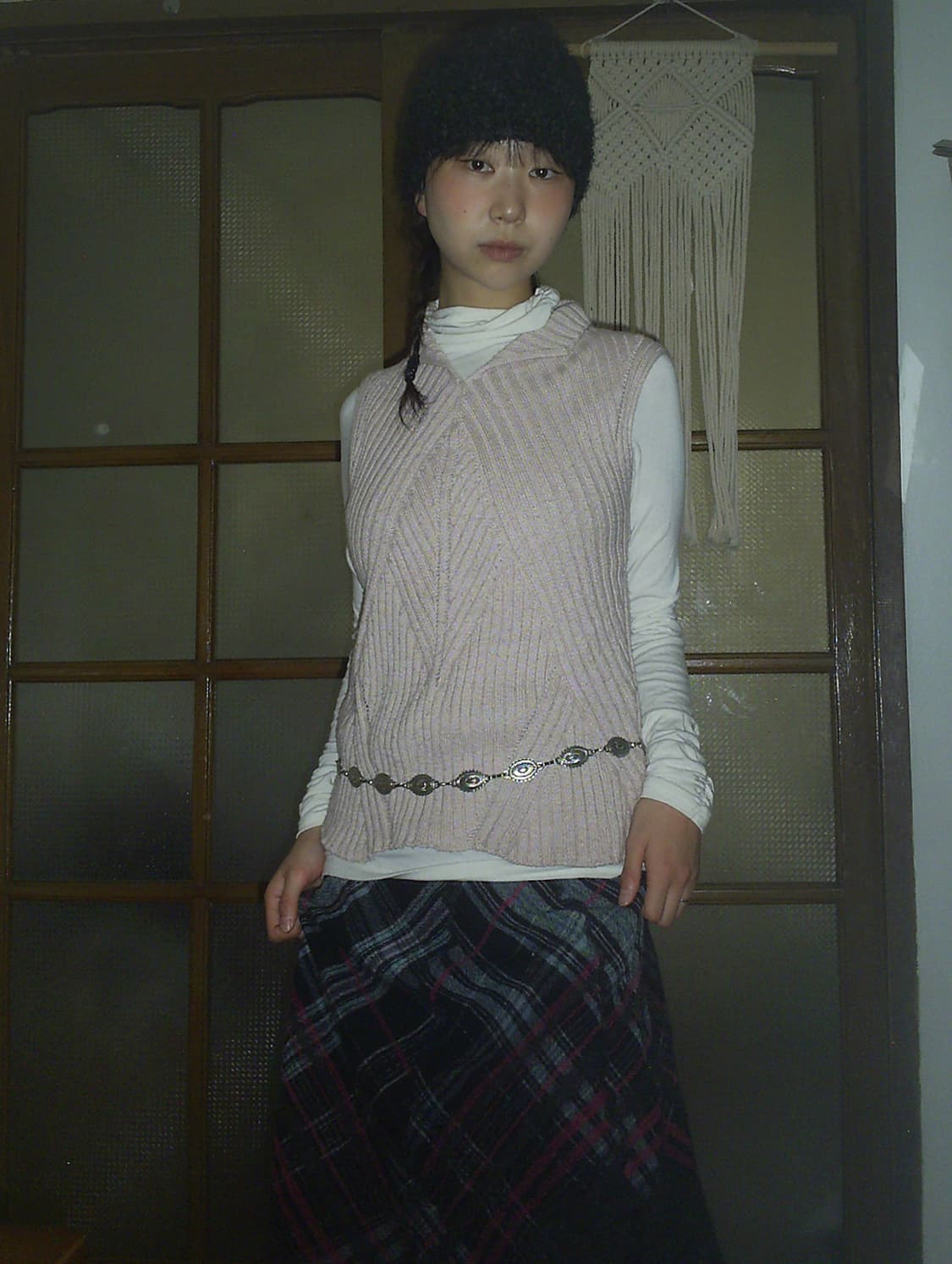 vintage pink angel knit vest top 상품이미지1