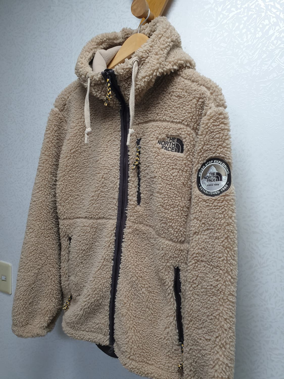 [남95] 노스페이스 플리스 후드집업 카멜 상품이미지2