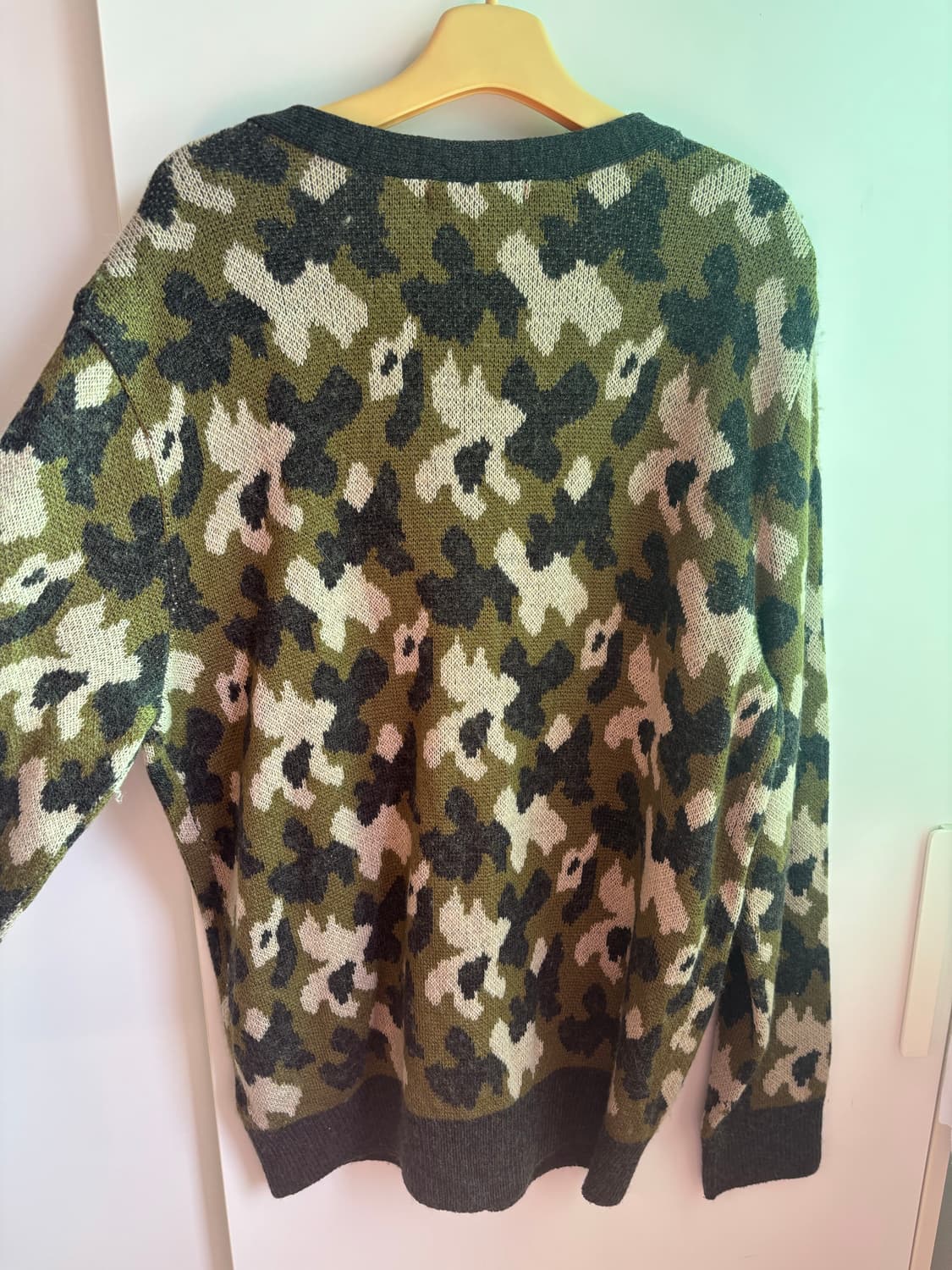 Vintage 카모 가디건 L 상품이미지5