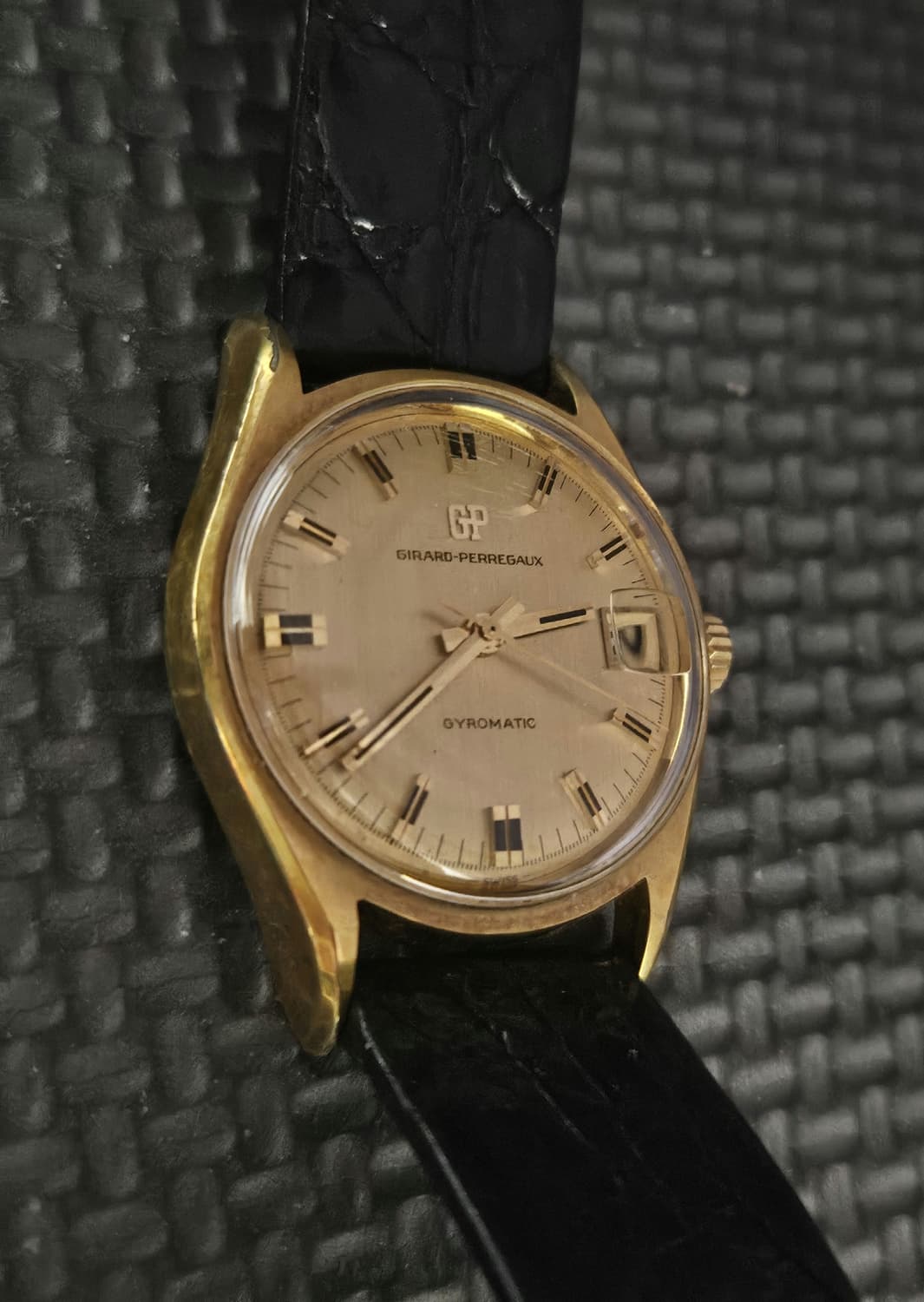 빈티지 지라드 페리고 자이로매틱 - 골드 & 스틸 클래식 드레스 워치 상품이미지5