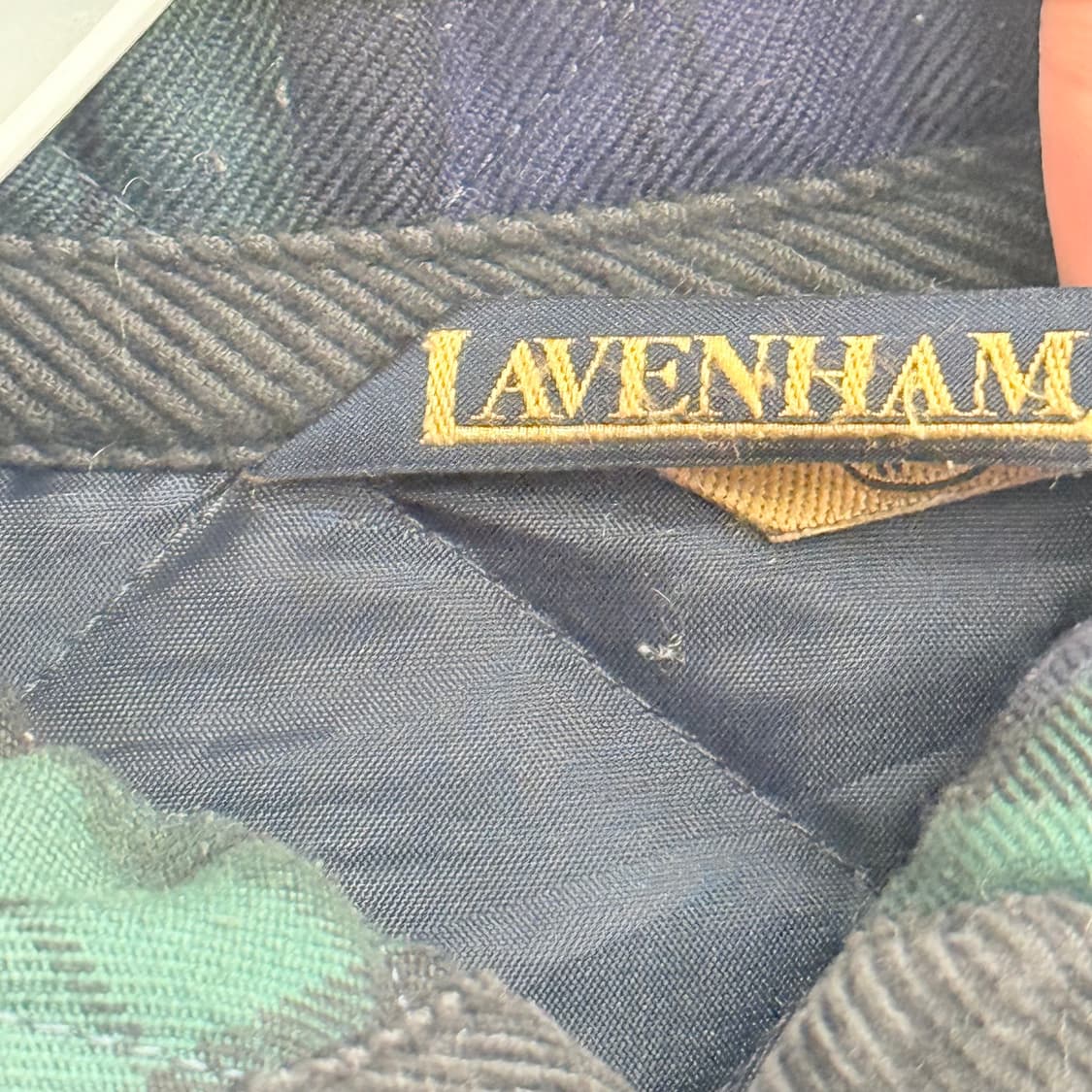 Made in 영국 라벤햄 Lavenham 퀼팅 자켓 체크 패턴 38 상품이미지3