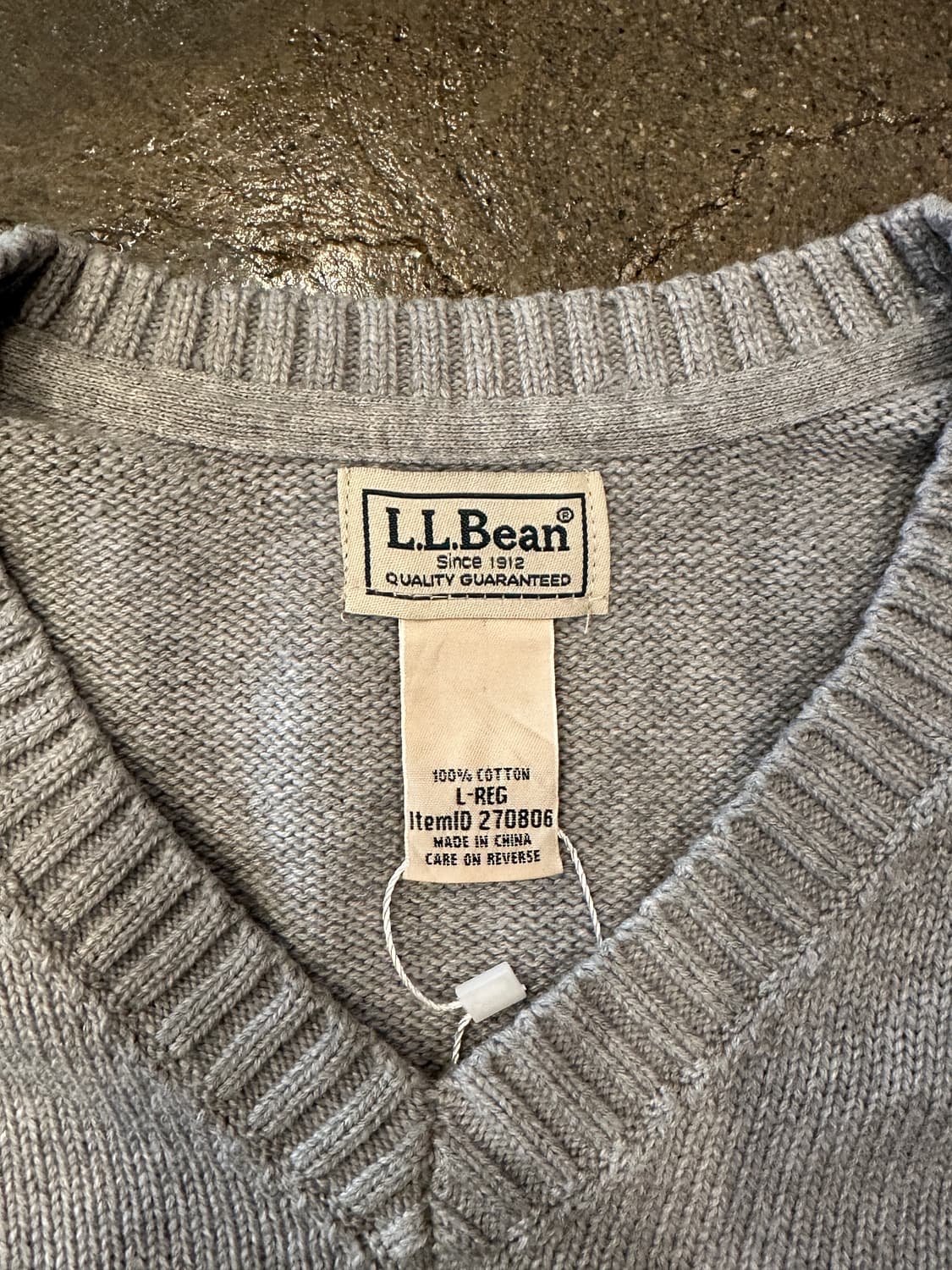 L.L.Bean 엘엘빈 브이넥 그레이 니트 L 상품이미지3