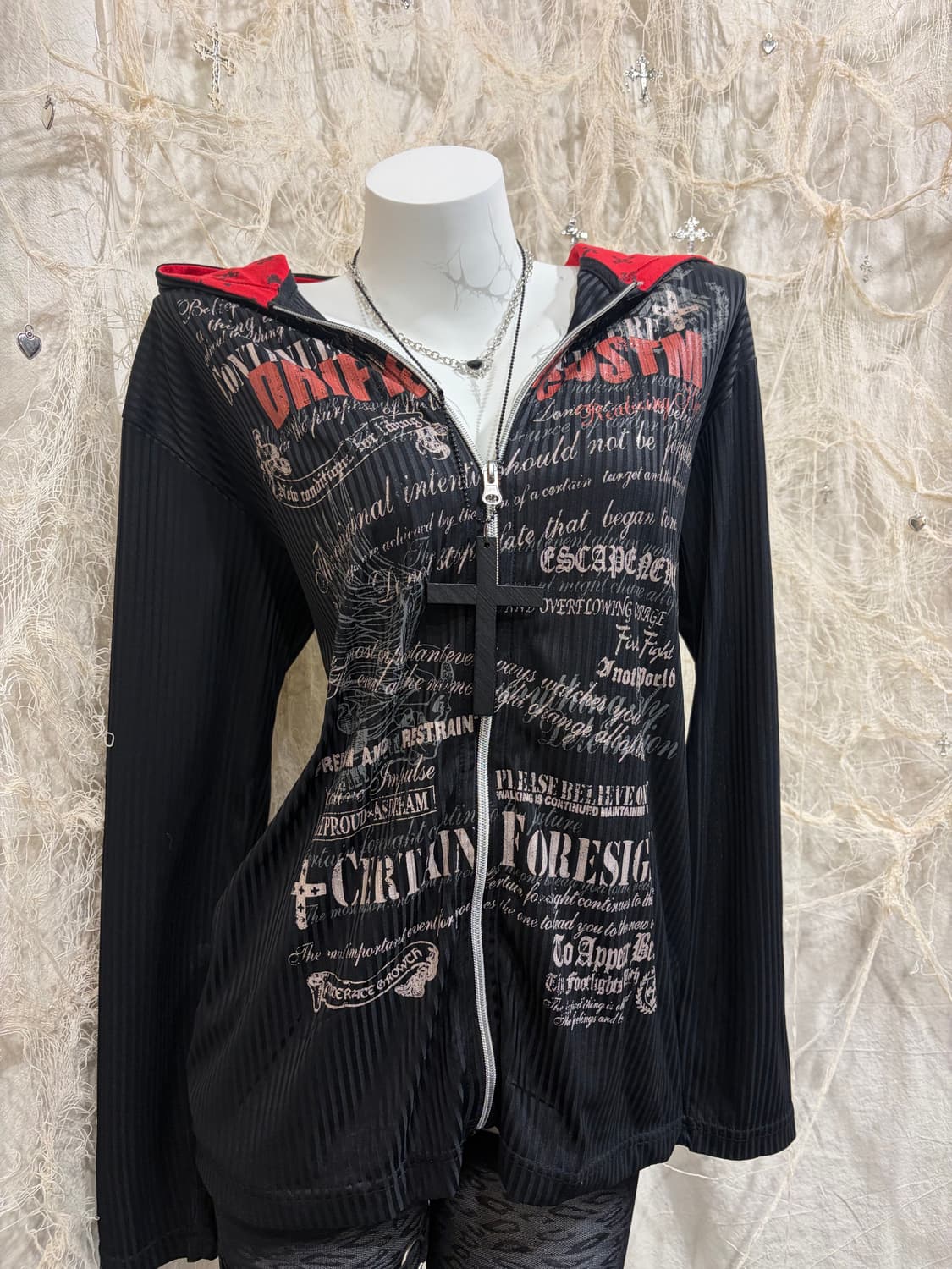 PUNK Glitter Stripe Hoodie Zip up 상품이미지7