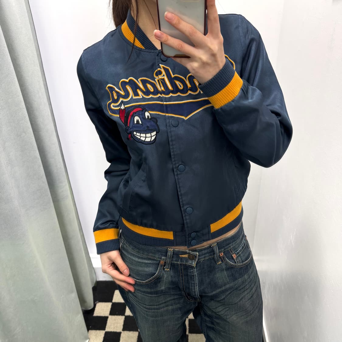 MLB 네이비 클리브랜드 베이스볼 자켓 상품이미지2