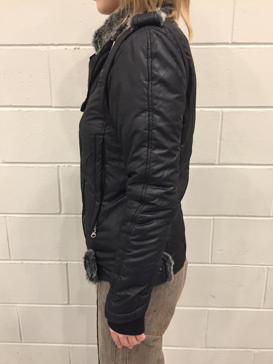 RUMOR 퀼팅 퍼 라이더 자켓 상품이미지5