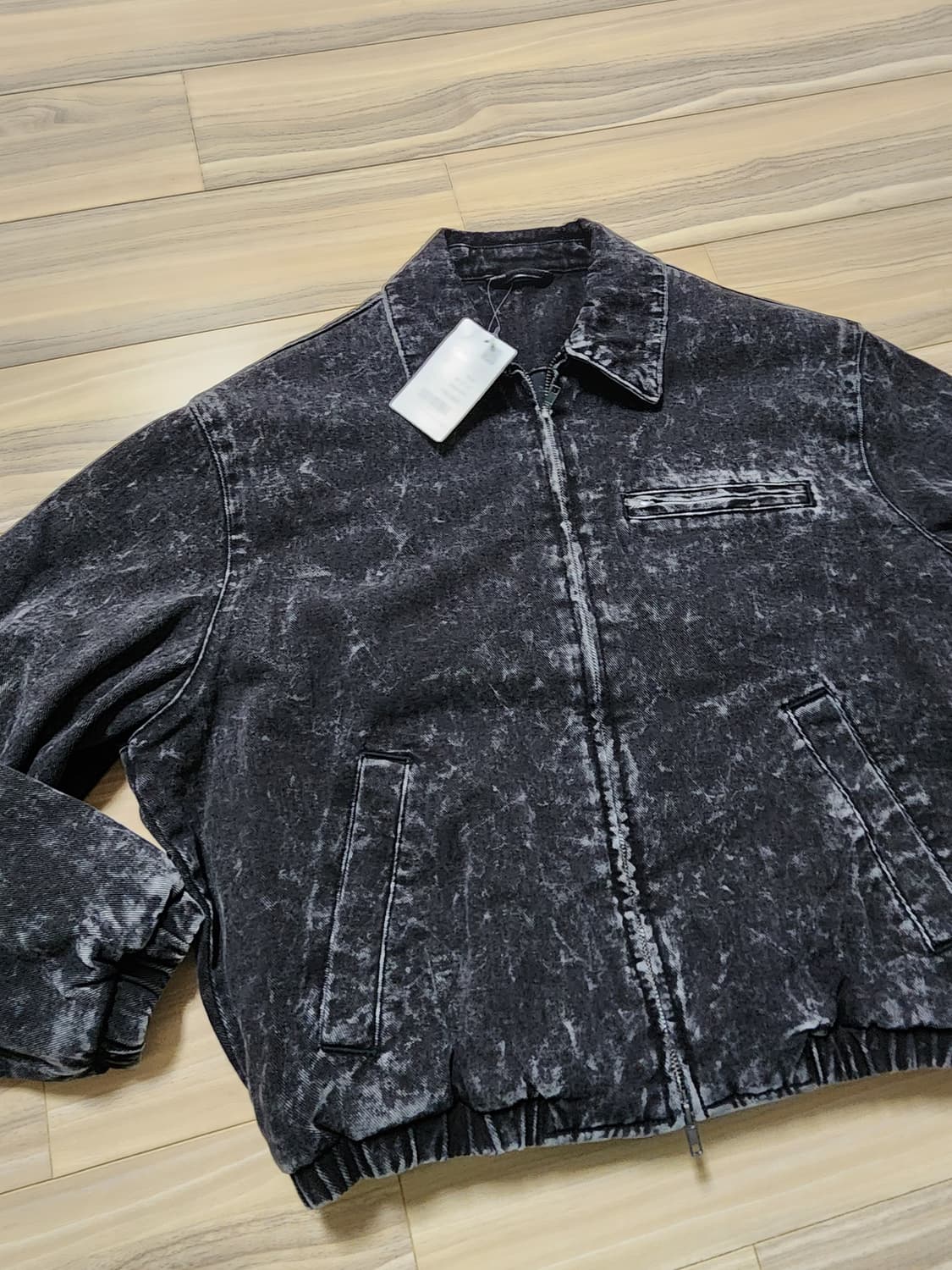 에잇세컨즈스톤워싱데님패딩집업블루종L 상품이미지3