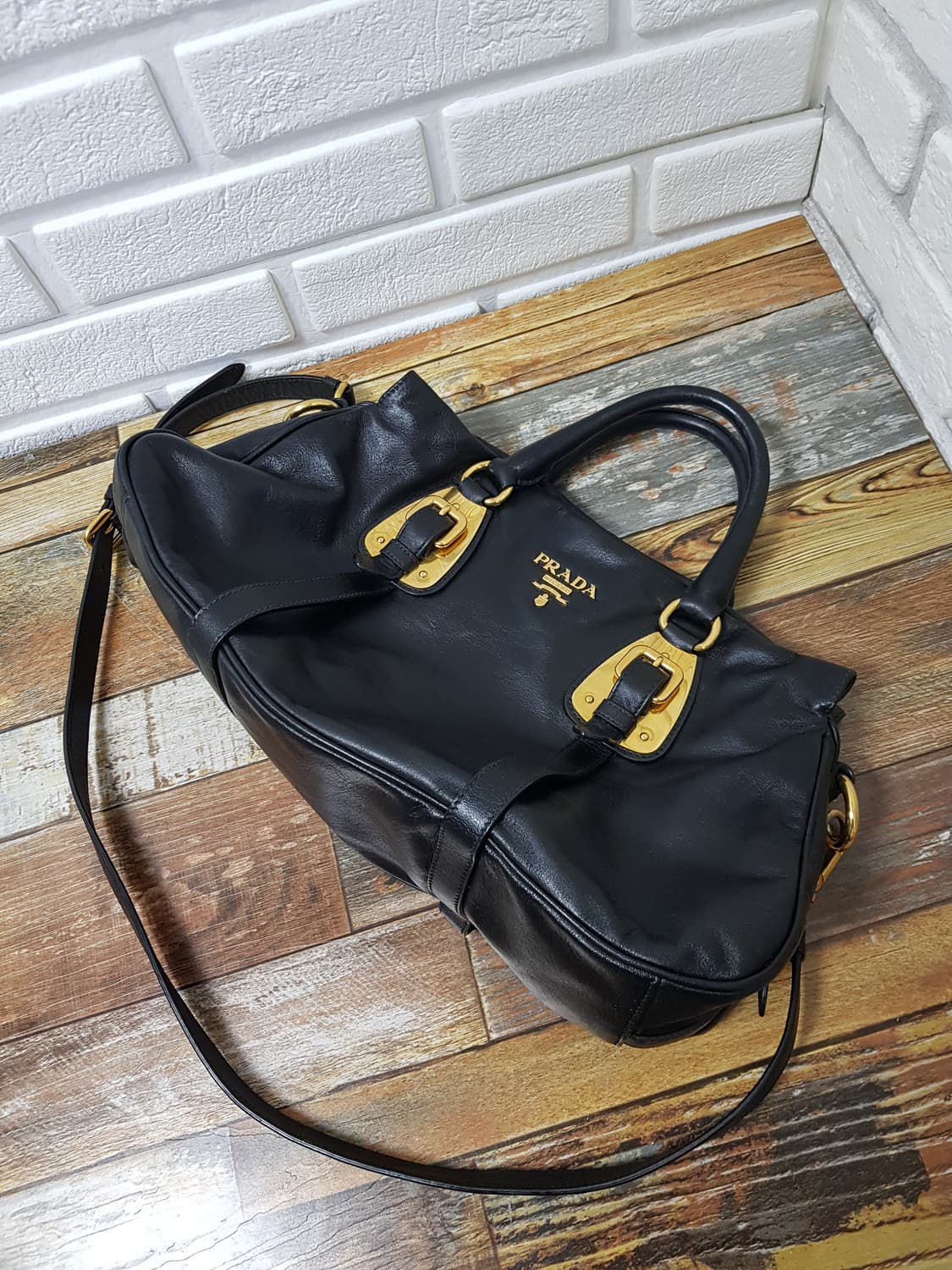 [정품] 프라다 BN1903 소프트카프 2way백 블랙 상품이미지1