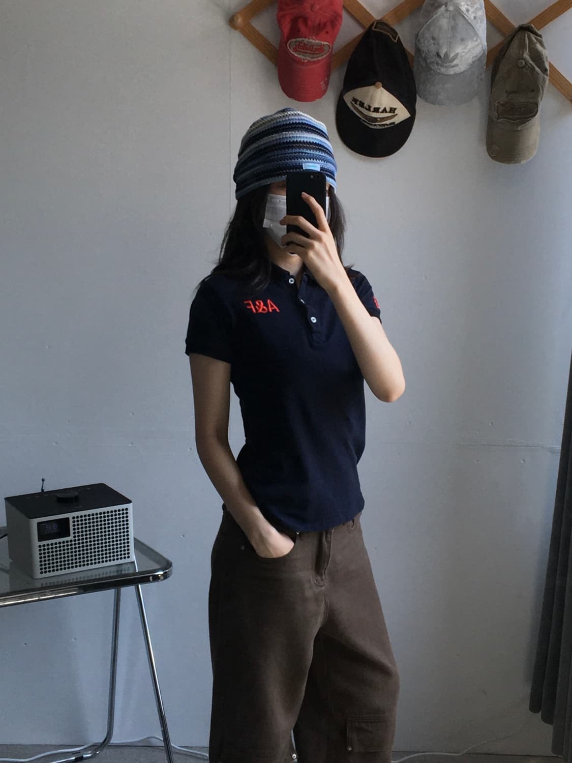 아베크롬비 백자수로고 카라 반팔티 상품이미지2