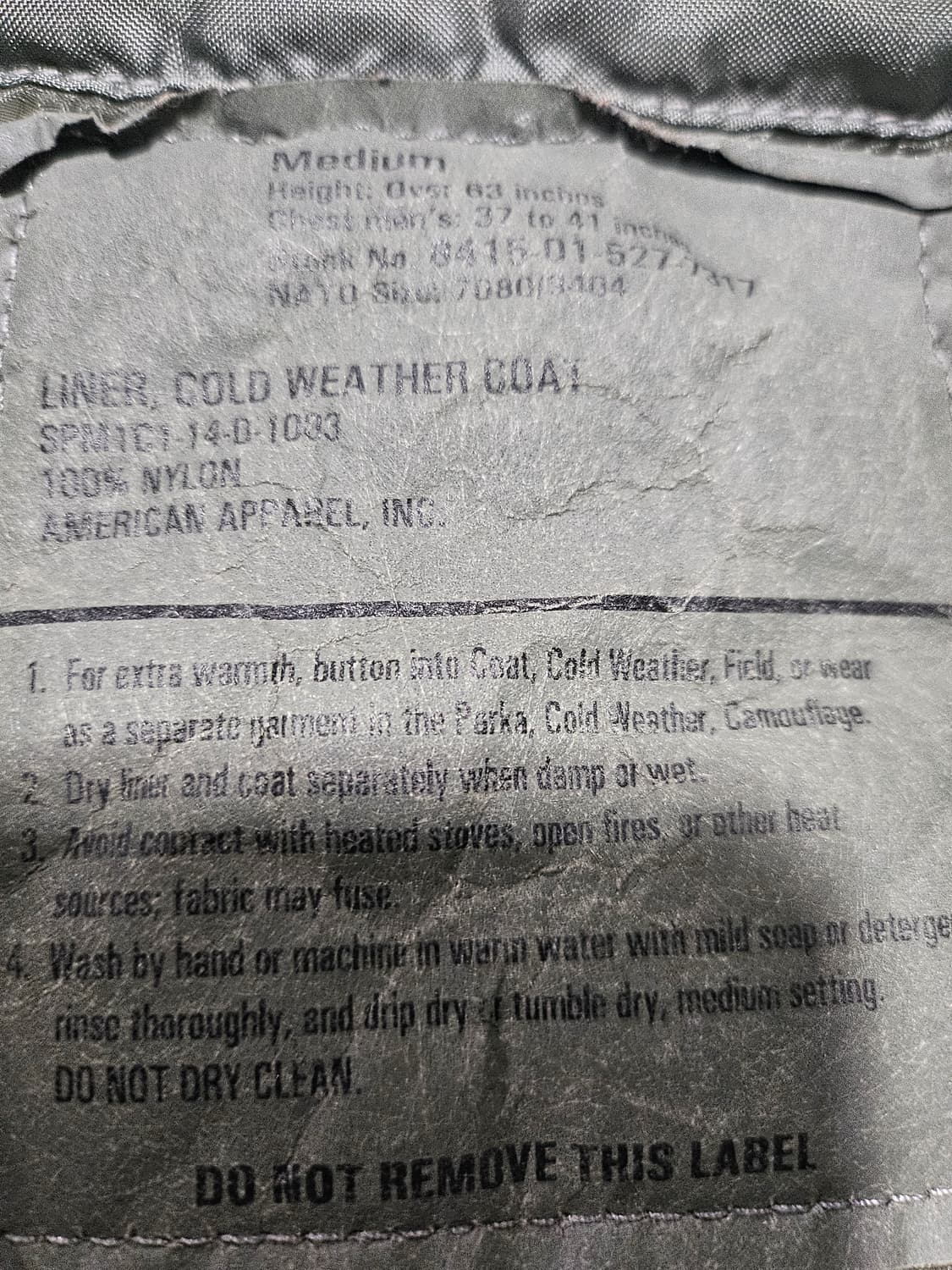 미군오리지날 m65 필드자켓내피 M 상품이미지3