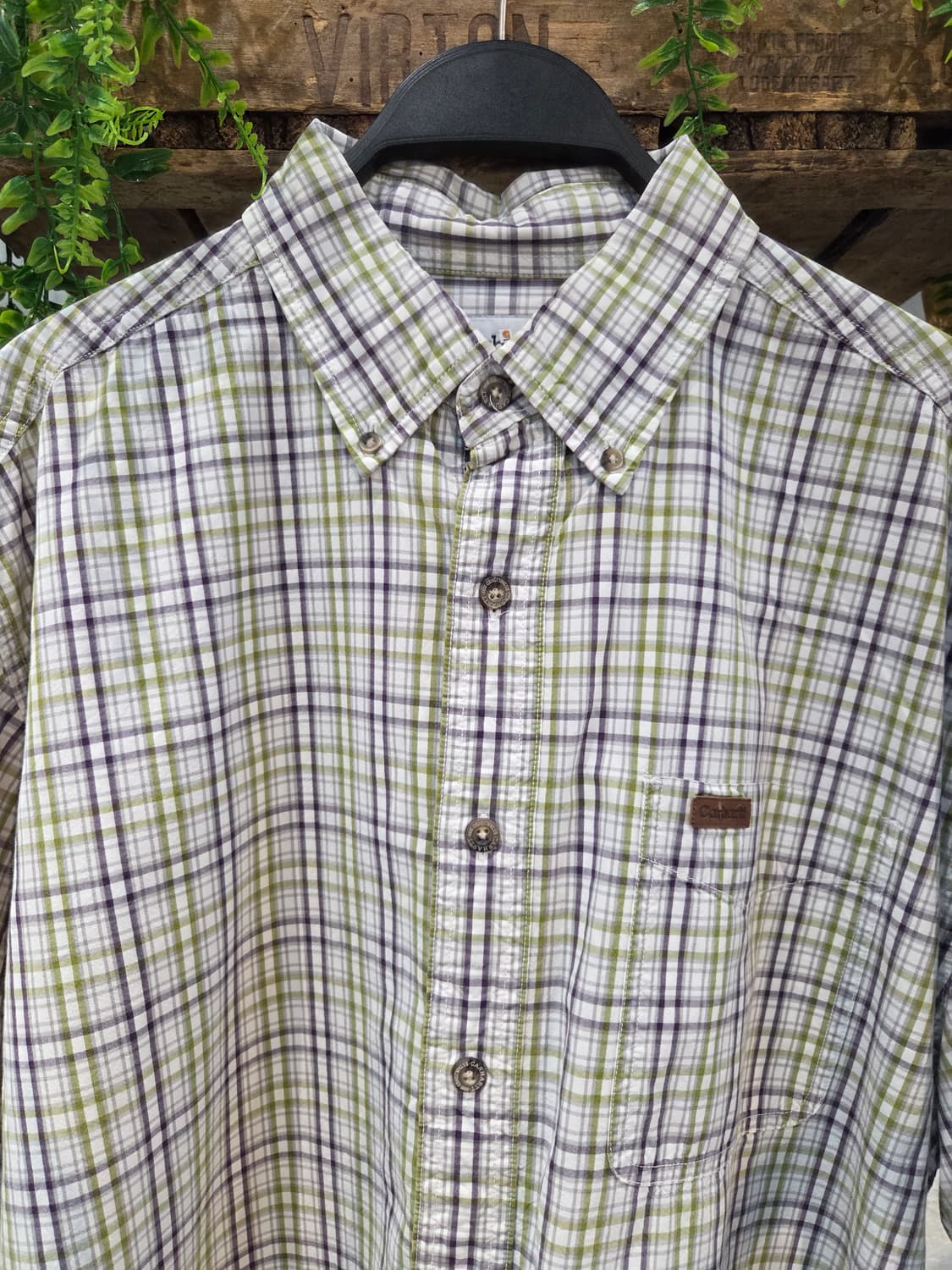 CARHARTT 칼하트 라임체크 긴팔셔츠 상품이미지1