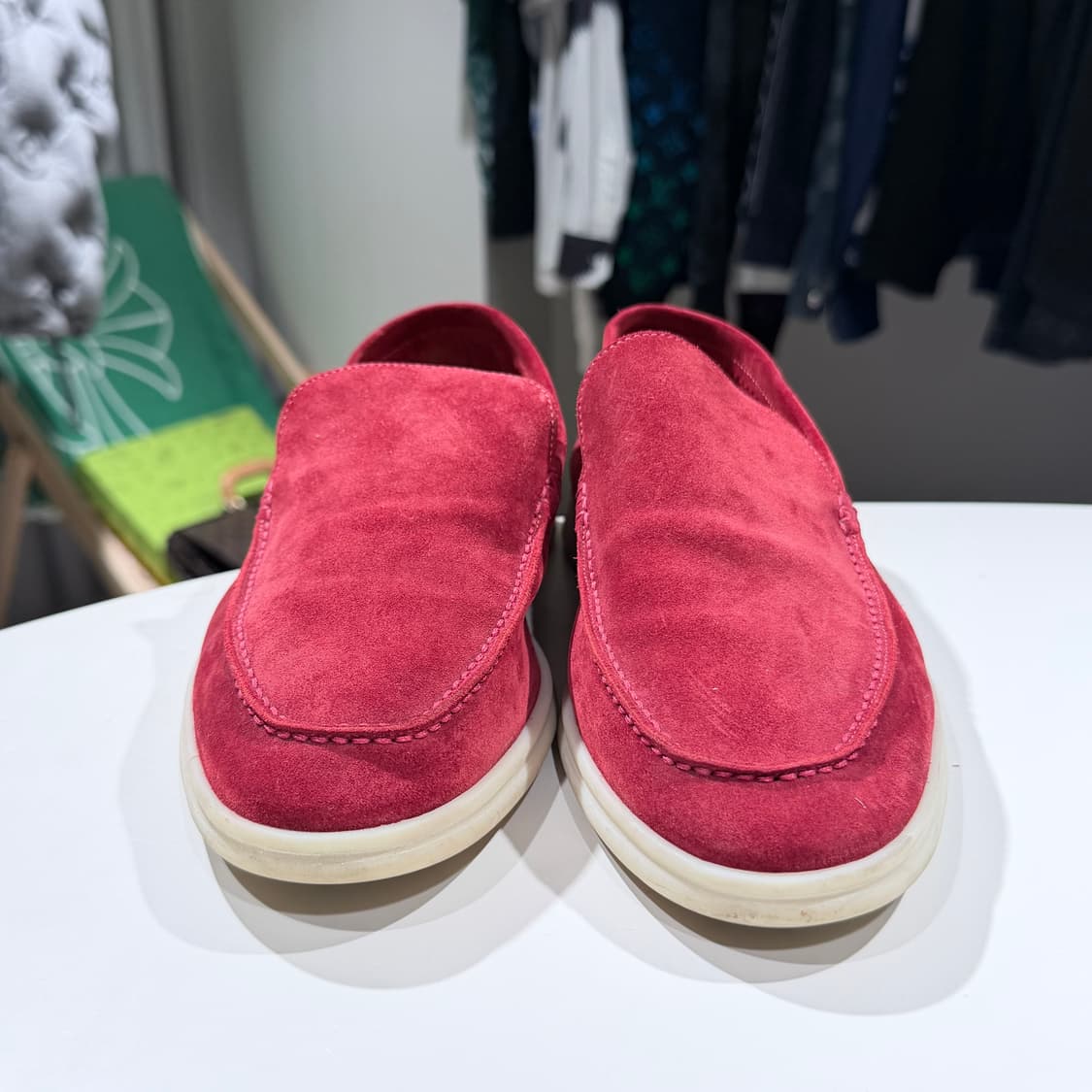 (A/41) / 로로피아나 썸머워크 스웨이드 로퍼 버건디 상품이미지2