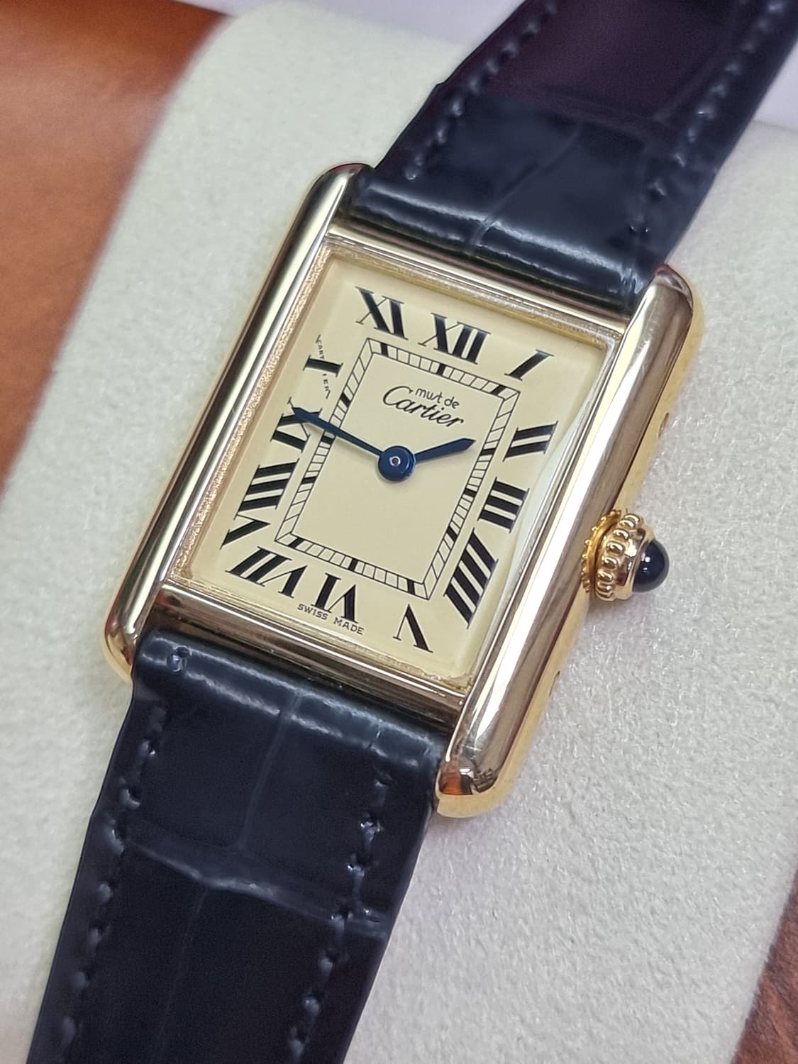까르띠에 빈티지 탱크머스트 샴페인다이얼 골드 로만 디버클 스몰시계 99년 상품이미지2