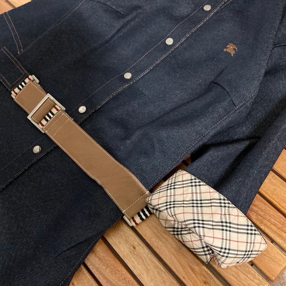 버버리 벨티드 노바체크 데님 원피스 상품이미지6