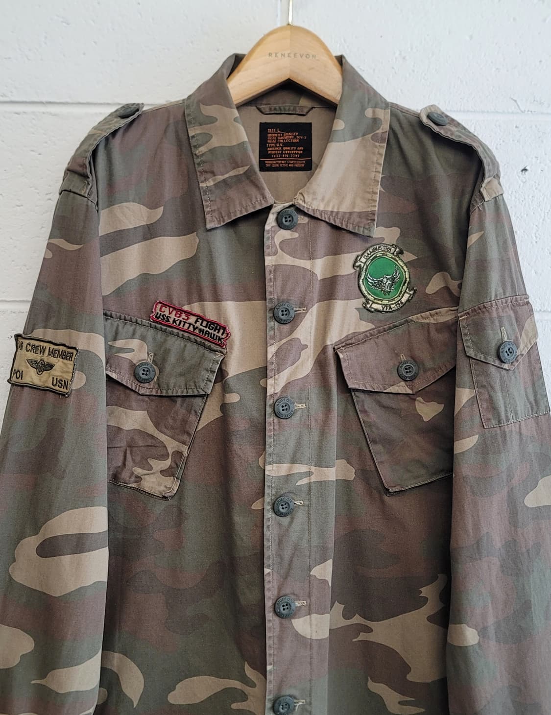 JPN 빈티지 Air Crew Member US Army 카모 셔츠헝자켓 상품이미지4